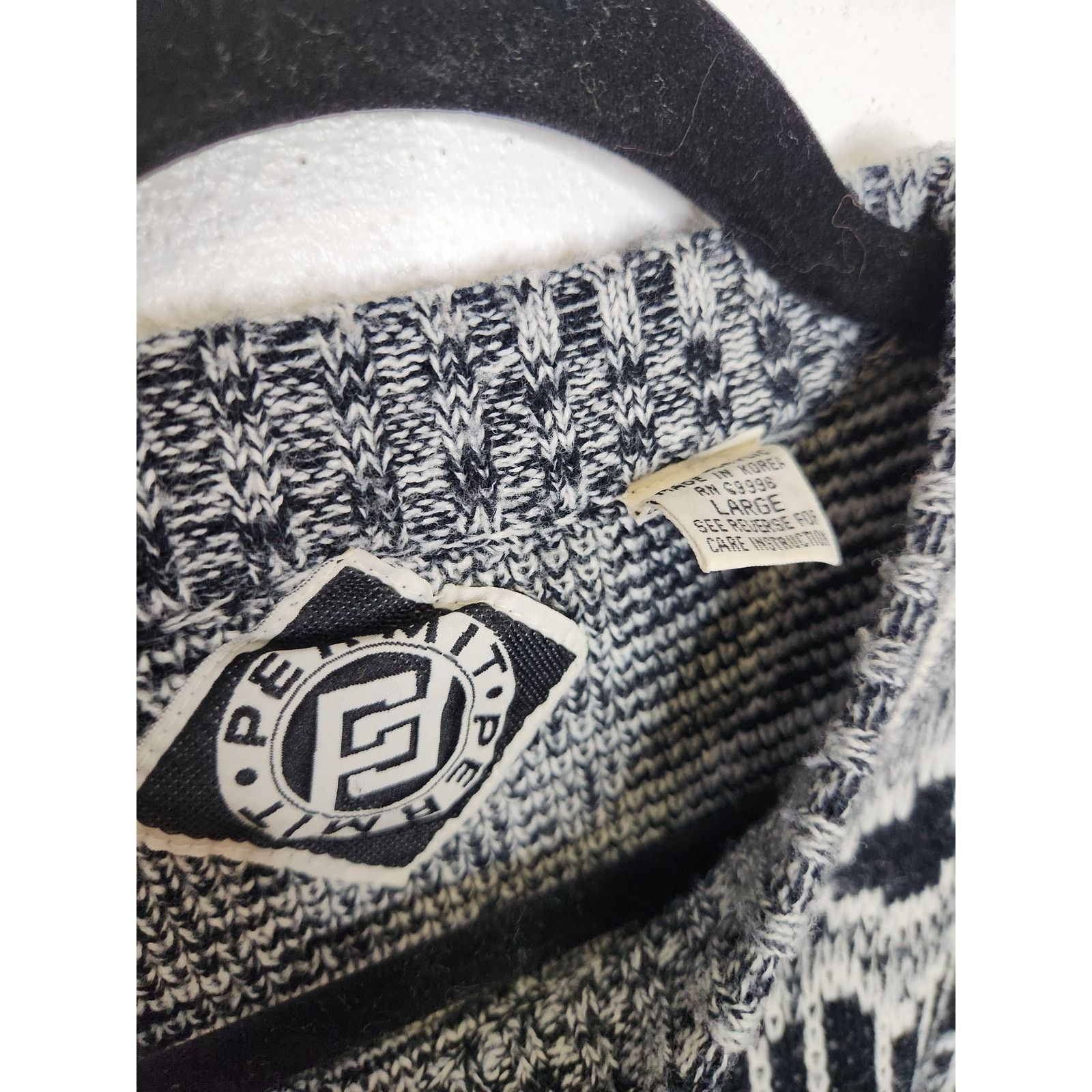 Vintage Vintage Sweater 80s 90s Grandpa Abstract Grunge Art Black Size US L / EU 52-54 / 3 - 3 Thumbnail