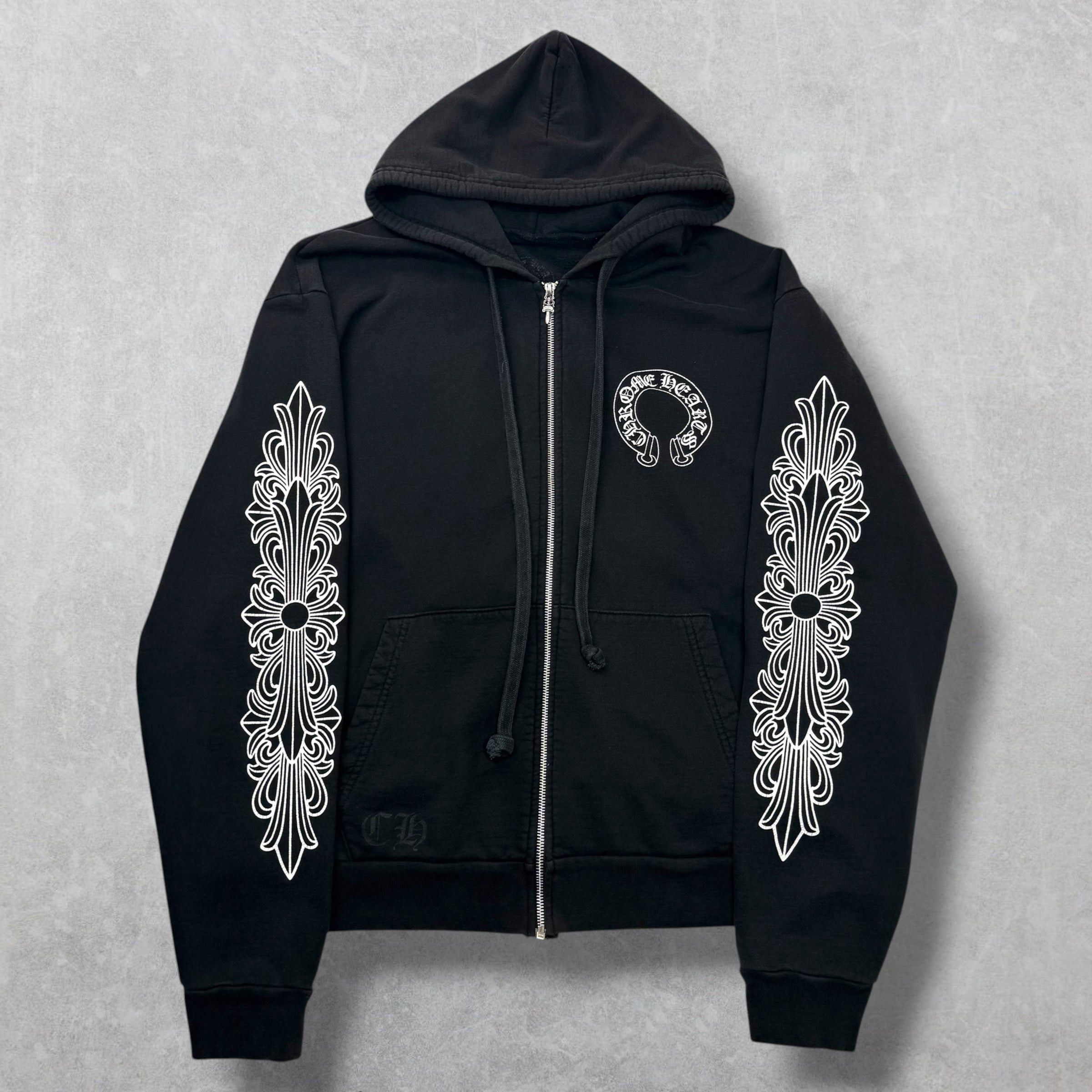 Chrome Hearts Chrome Hearts Horseshoe Floral Zip Up | Grailed