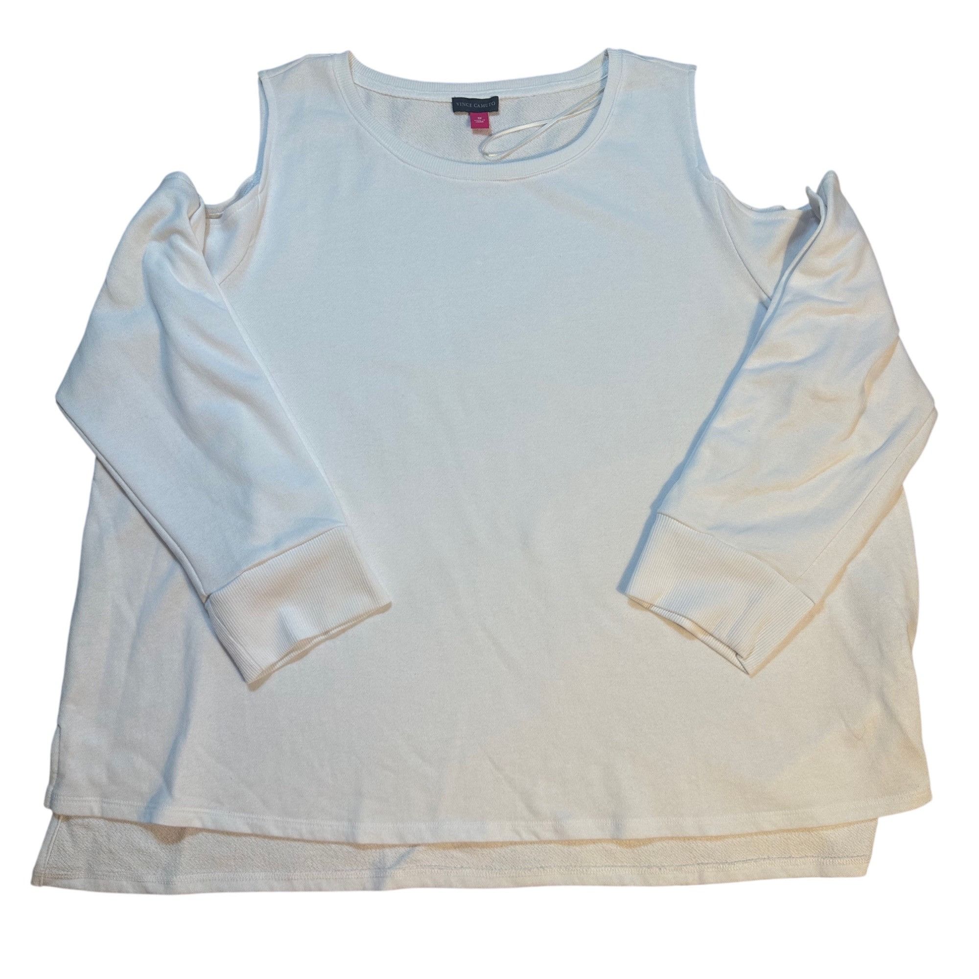 Vince Camuto Vince Camuto Plus Cold Shoulder Snap Top – Ultra White, Size Size 3XL / US 20-22 - 4 Thumbnail