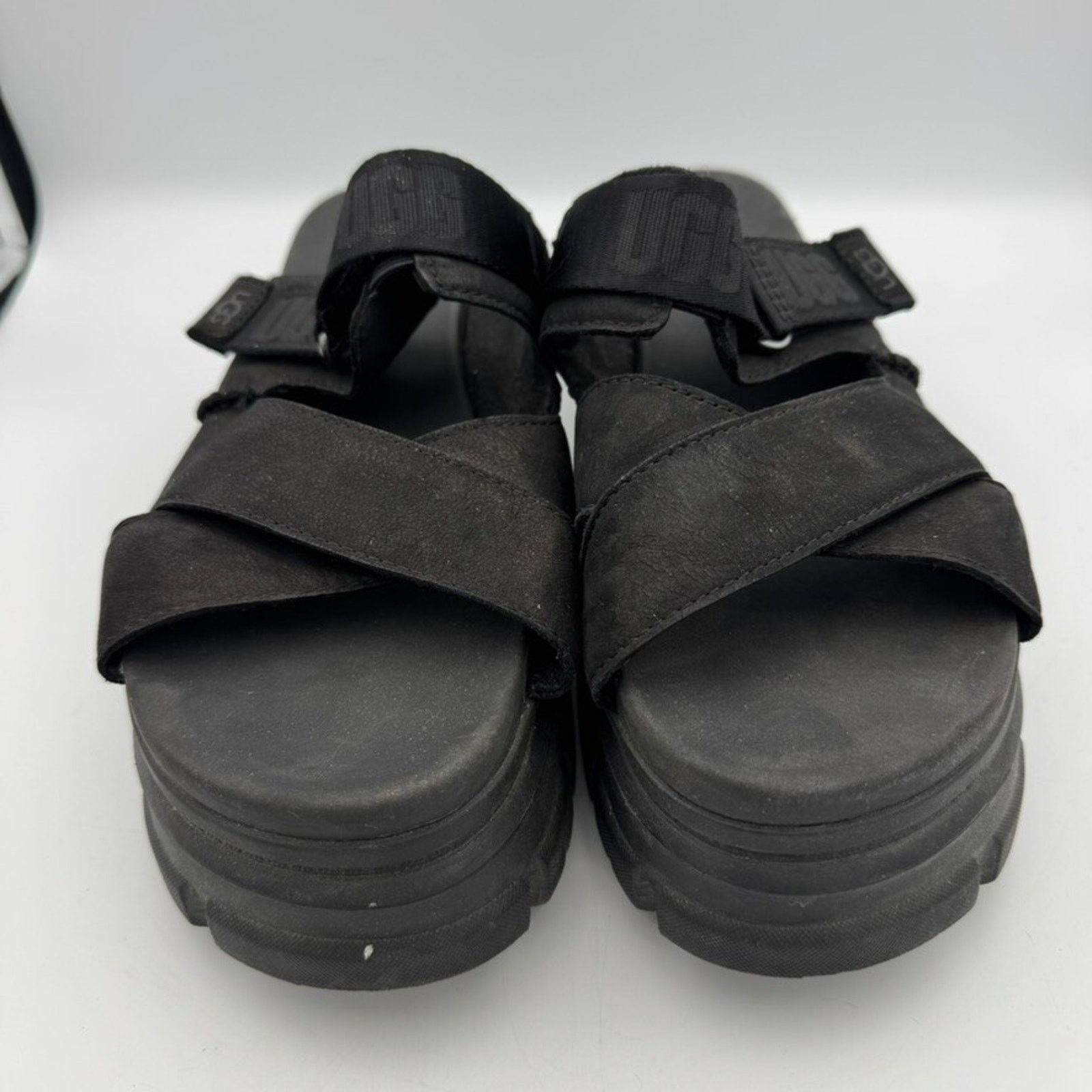 Ugg UGG Ashton Slide Sandals Black Nubuck Leather Platform 10 Size US 10 / IT 40 - 2 Thumbnail