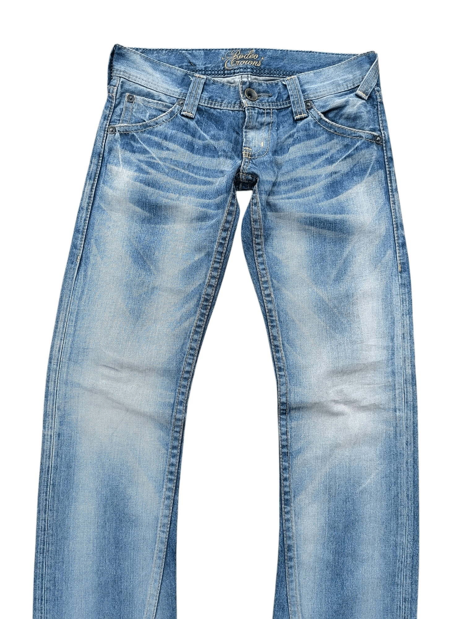 Hysteric Glamour × Japanese Brand × Vintage Vintage Rusty Wash Whiskers Rodeo Crowns Flared Jeans Size US 31 - 8 Thumbnail