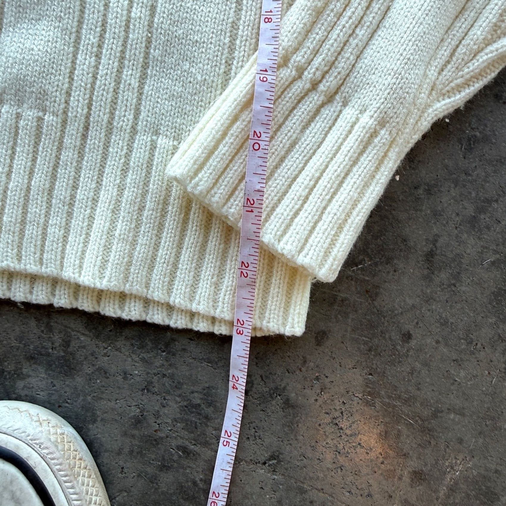 Vintage VINTAGE Y2K White Ribbed Knit Longsleeve 1/4 Zip Fisherman Women's Sweater L Size L / US 10 / IT 46 - 5 Thumbnail
