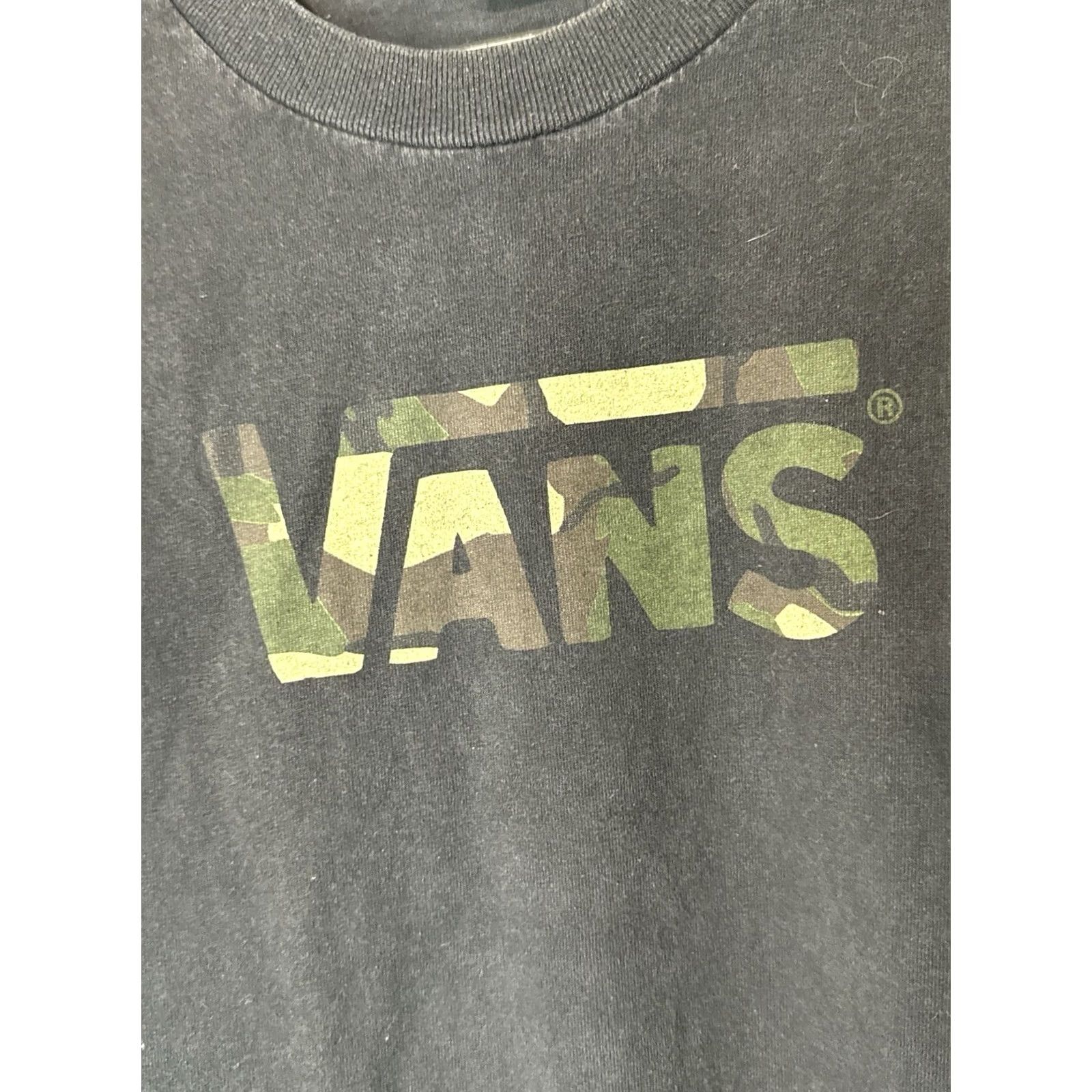 Vans VINTAGE Vans Camo Logo T Shirt XL Black Skate Streetwear Faded Y2K Men Size US XL / EU 56 / 4 - 2 Thumbnail