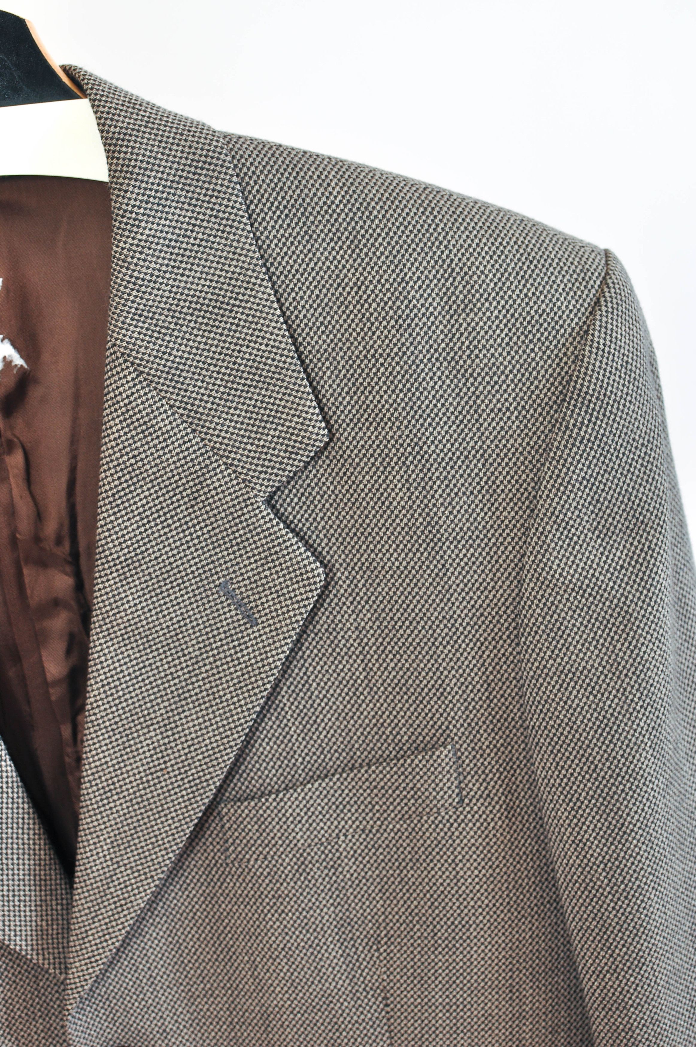 Other Vintage 90s Tweed Brown Suit by Oliver Turo Tailor Size 44R - 3 Thumbnail