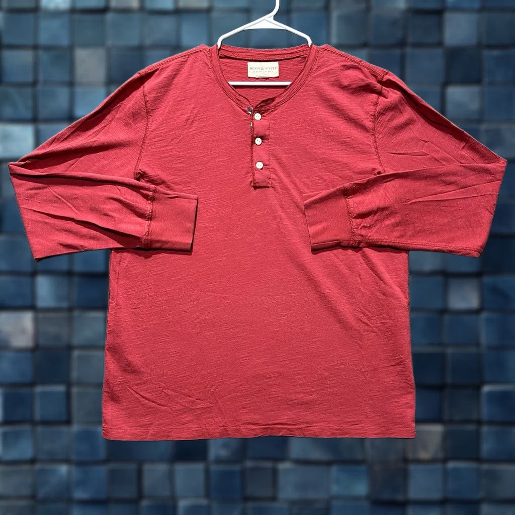 Vintage Denim & Supply Ralph Lauren Shirt Mens XL Red Henley Long Sleeve EUC Size US XL / EU 56 / 4 - 1 Thumbnail