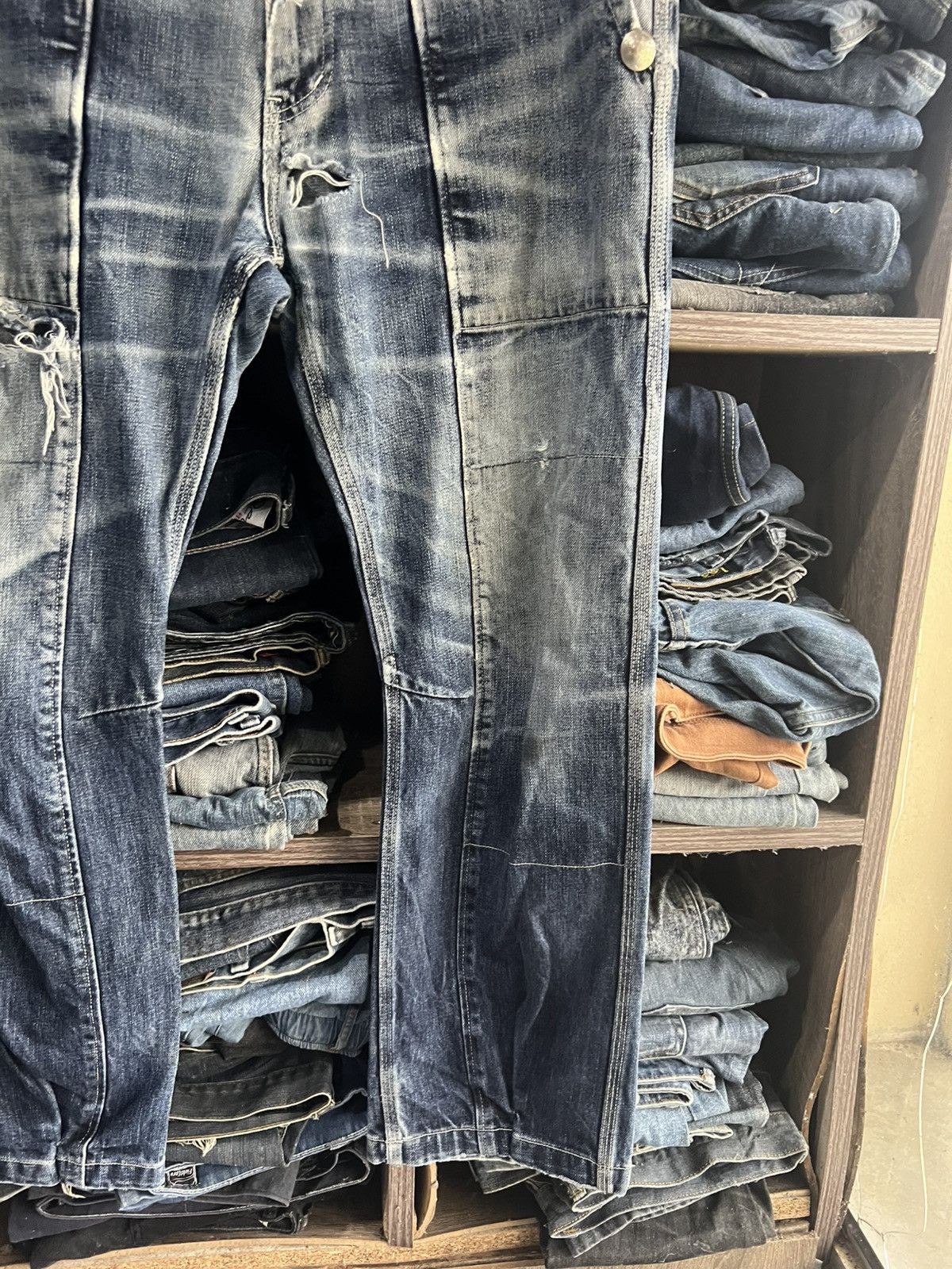 Japanese Brand 🔥Rare Gemstone Kapital Style Distressed Denim Size US 34 / EU 50 - 6 Thumbnail
