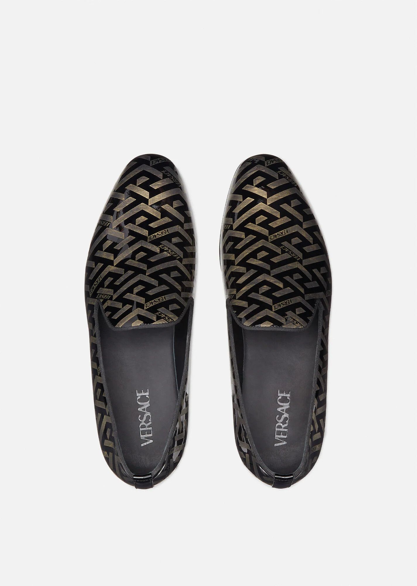 Versace o1y0425 Logo Loafers in Black/Gold Size US 6 / EU 39 - 4 Thumbnail