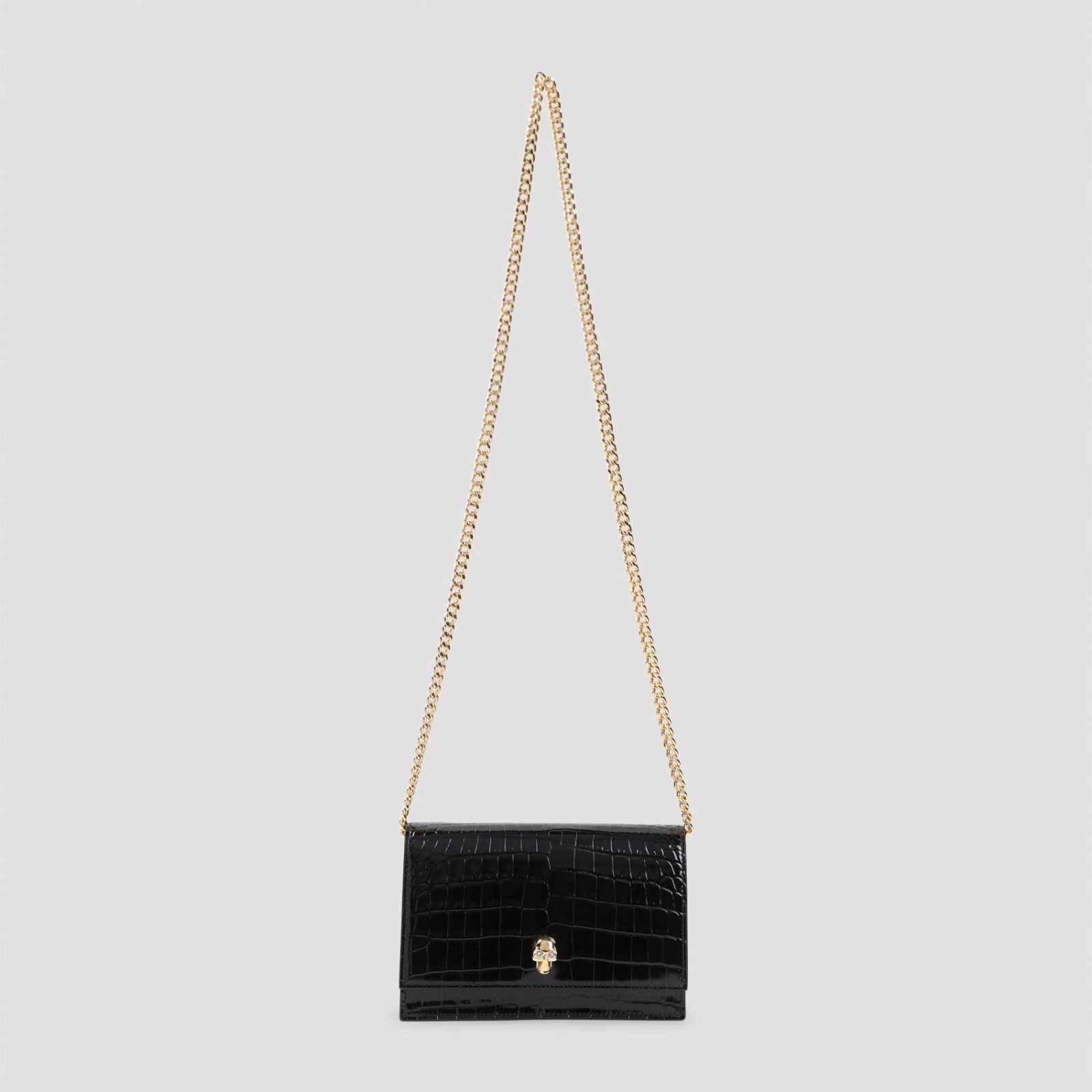 Alexander McQueen ALEXANDER MCQUEEN Small Skull Black Patent Leather Shoulder Size ONE SIZE - 1 Thumbnail