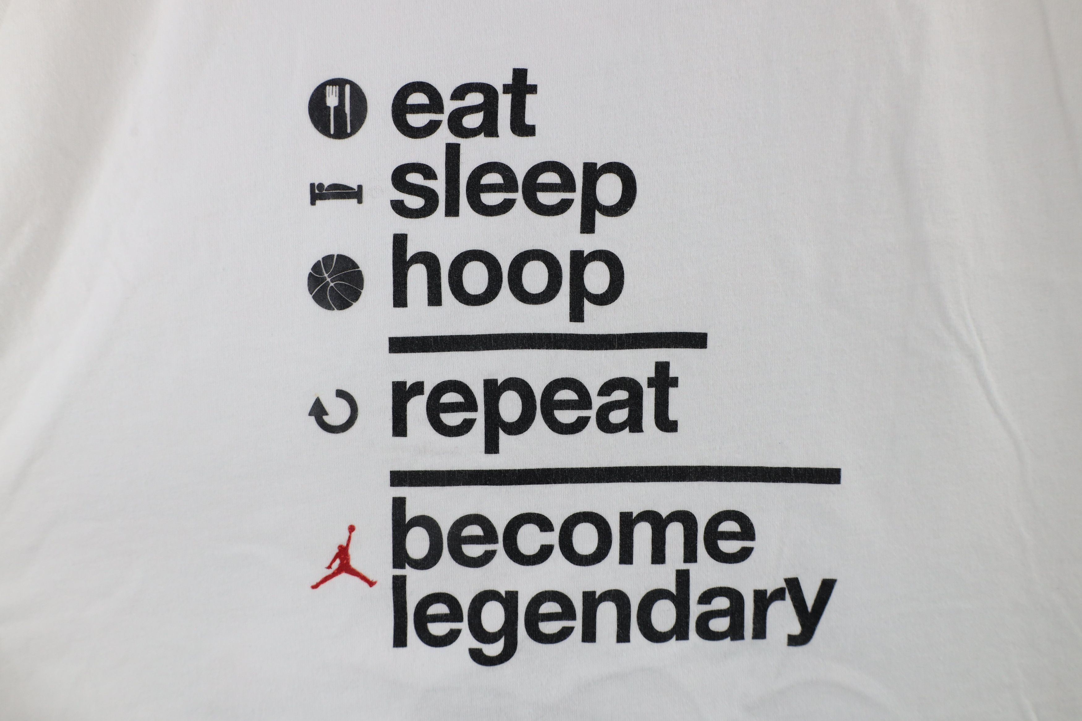 Nike × Vintage Nike Air Jordan Sleep Hoop Repeat Legendary T-Shirt White Size US XXL / EU 58 / 5 - 4 Thumbnail