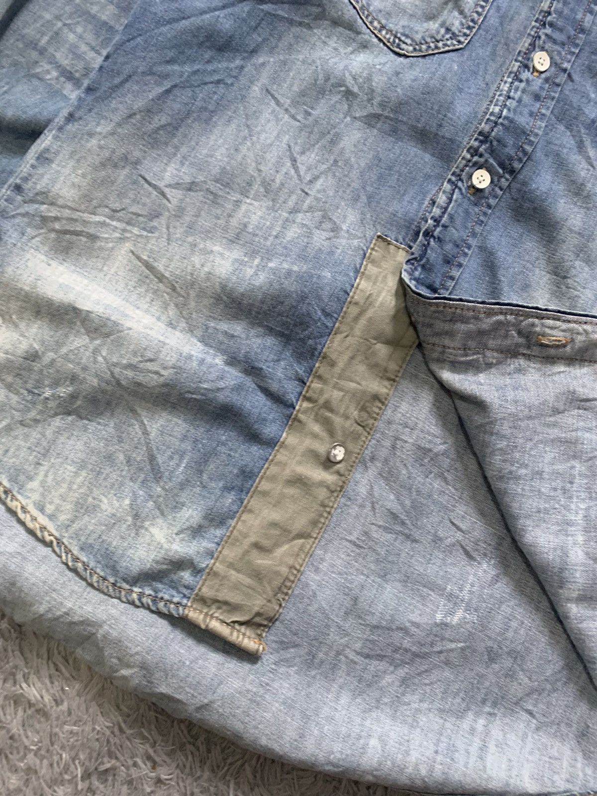 The 1975 The 1975 Distressed Denim Long Shirt by Zara Size US S / EU 44-46 / 1 - 6 Thumbnail