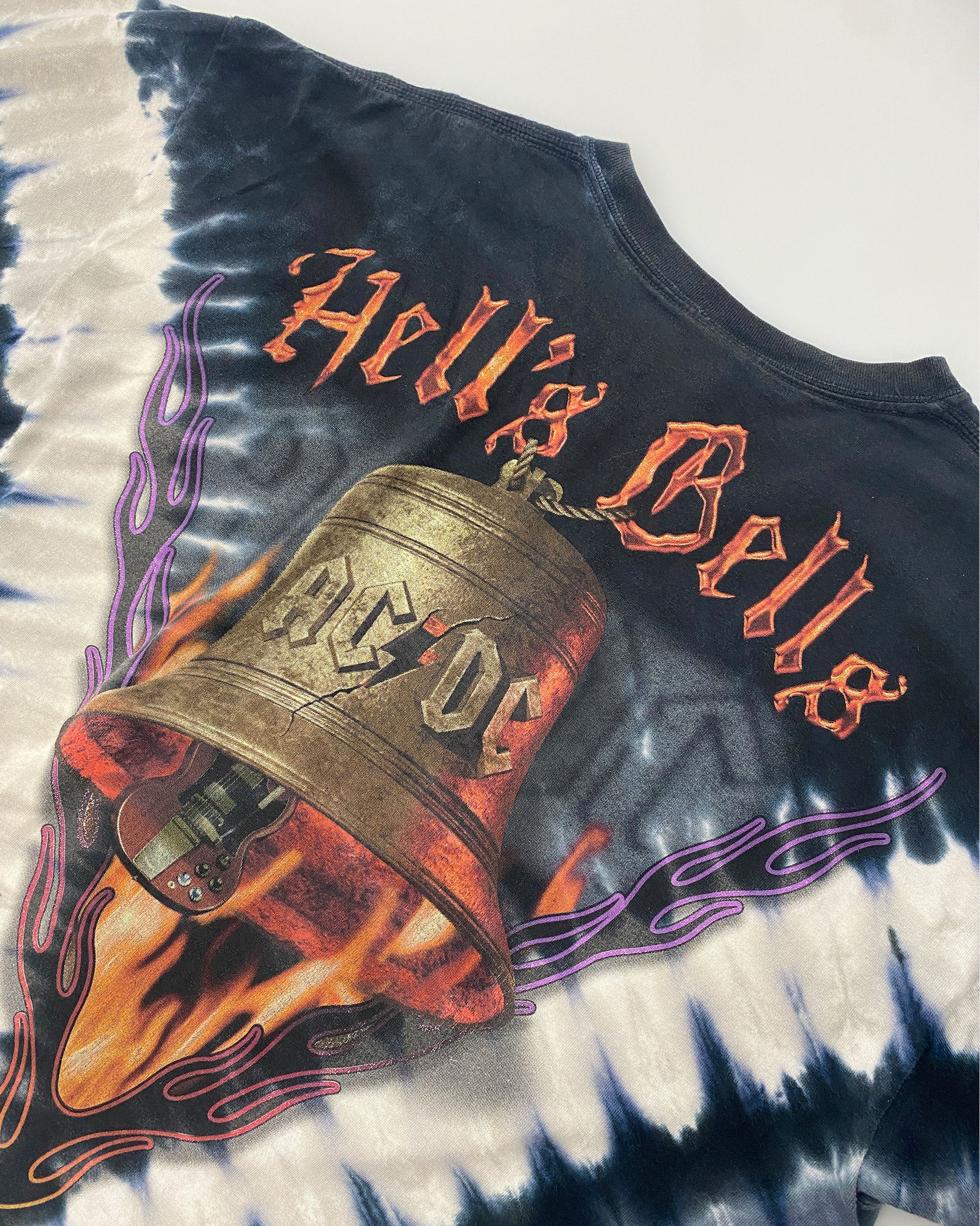 AC/DC 2000s Hells Bells Tie Dye Band T-Shirt Size US XL / EU 56 / 4 - 4 Thumbnail