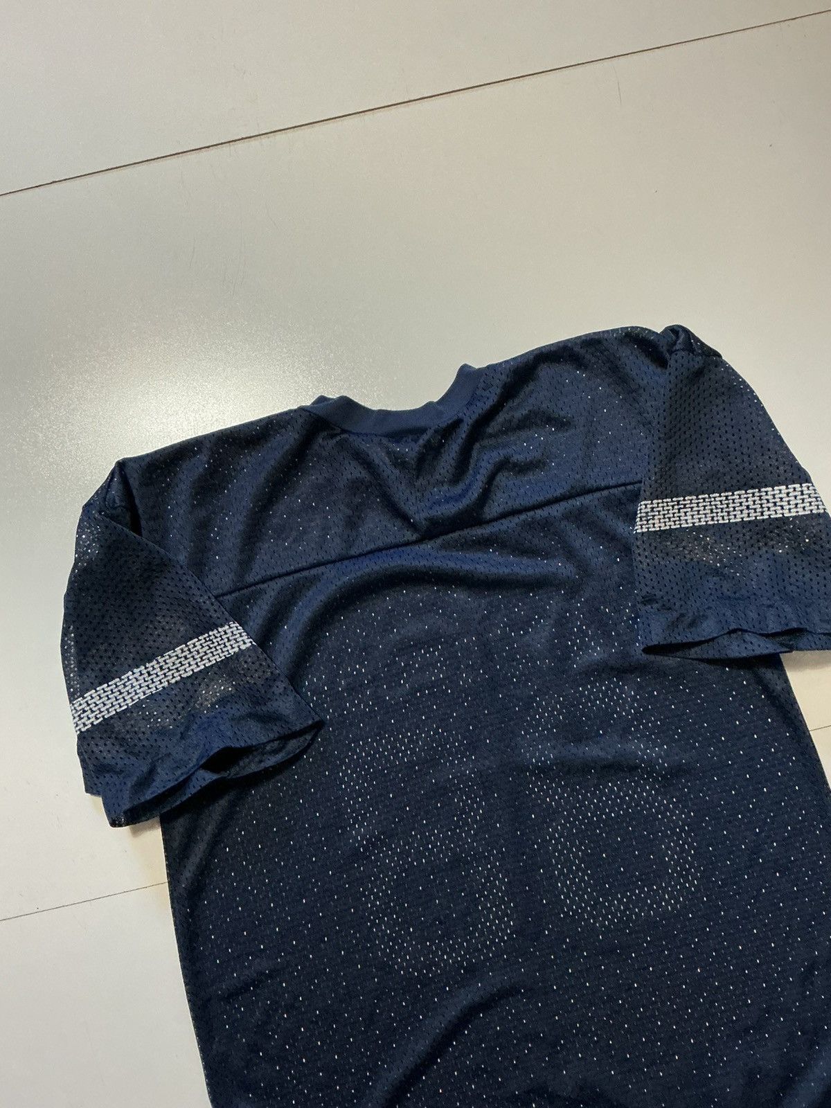 McGregor Vintage Macgregor 88 Navy Blue Striped Mesh Football Jersey Size US M / EU 48-50 / 2 - 4 Thumbnail