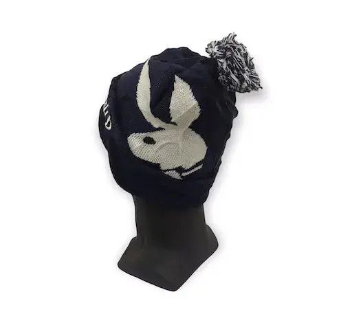 Playboy × Vintage Playboy Big Logo Bobble Beanie Hat Size ONE SIZE - 3 Thumbnail