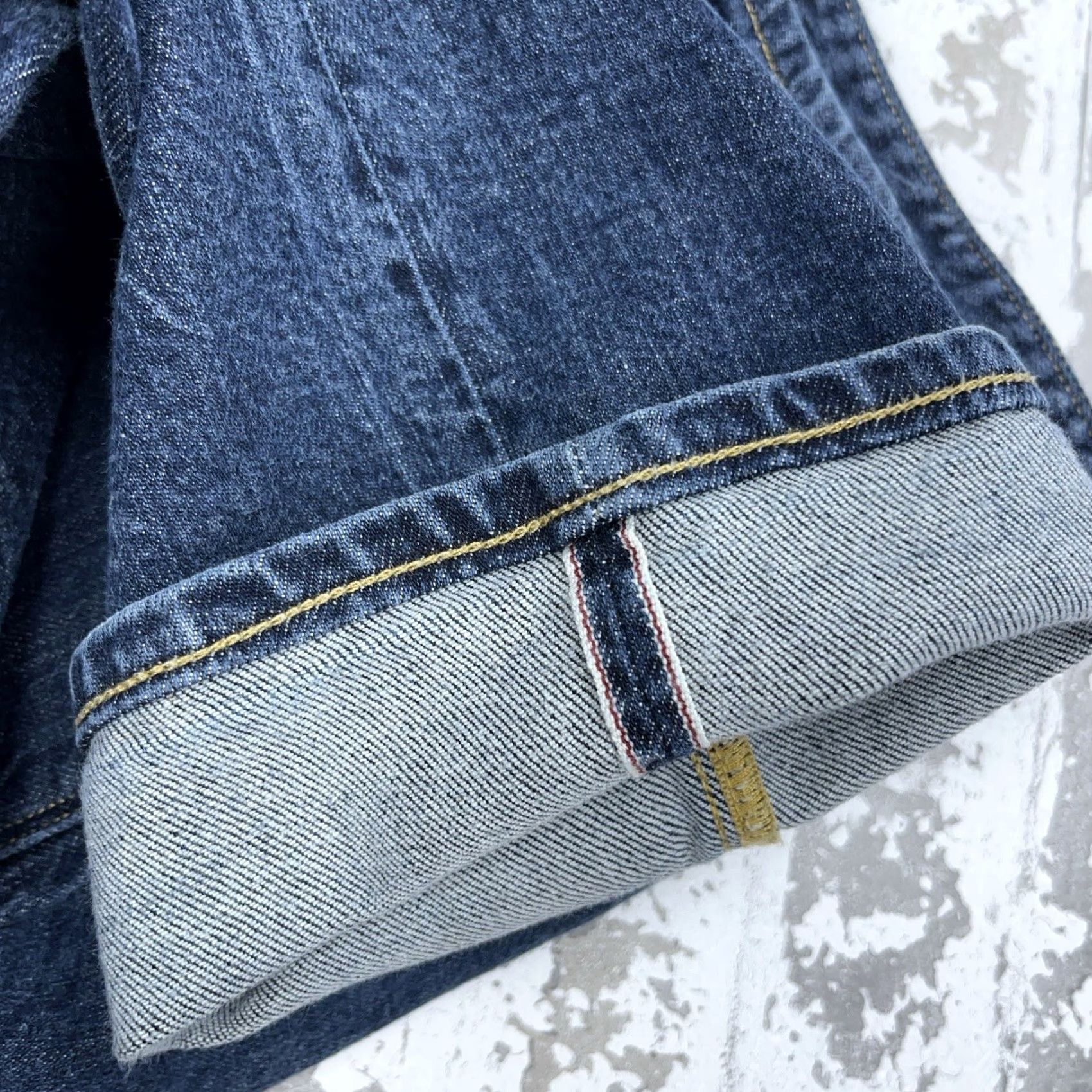 Vintage Shockoe Atelier Jeans Men 33x28 Slim Straight Denim Button Fly Dark Blue Wearable Vintage: No? (Note: This is a placeholder) Size US 33 - 5 Thumbnail