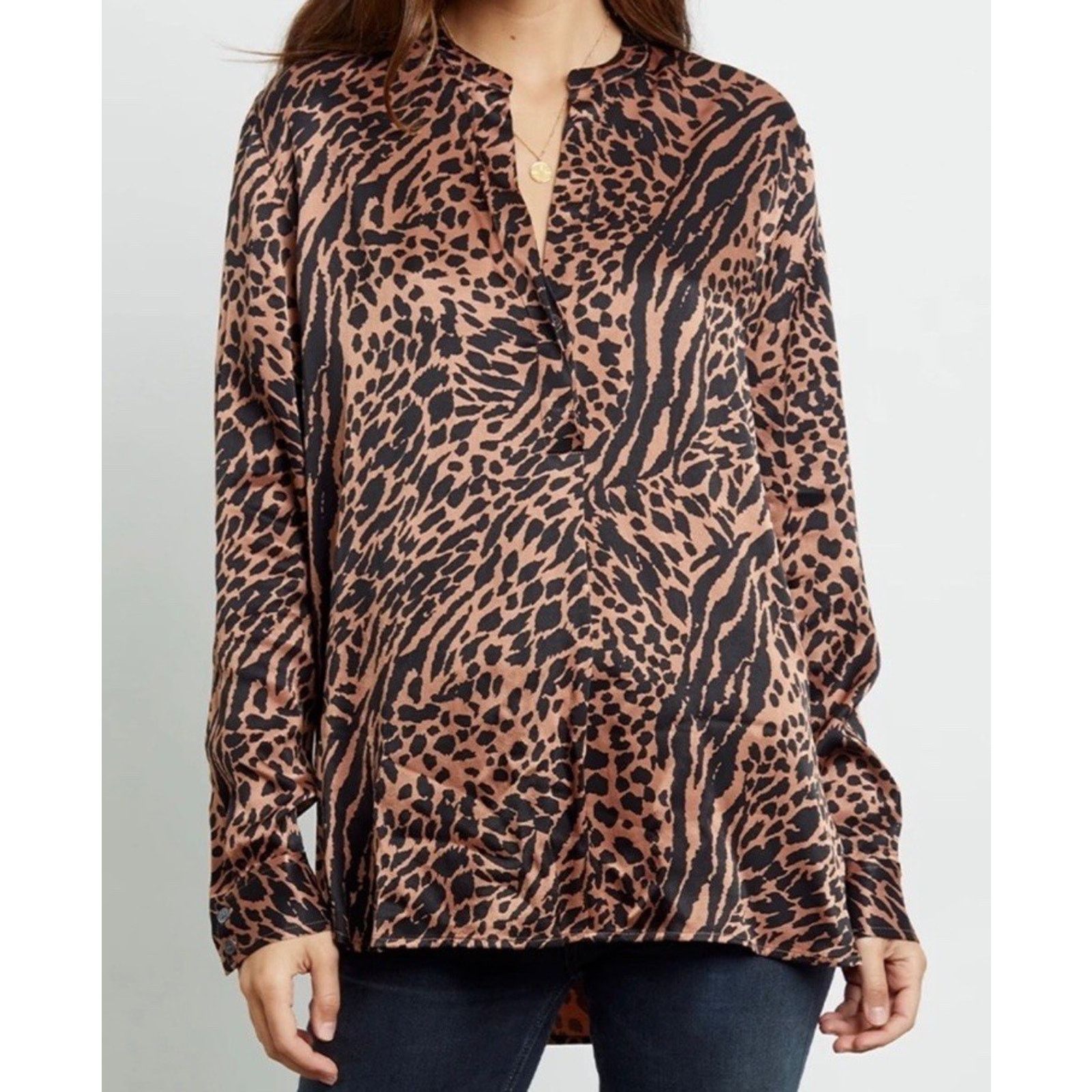 Rails Rails Pearl Cinnamon Animal Print Popover Blouse X-small xs Size XS / US 0-2 / IT 36-38 - 1 Thumbnail