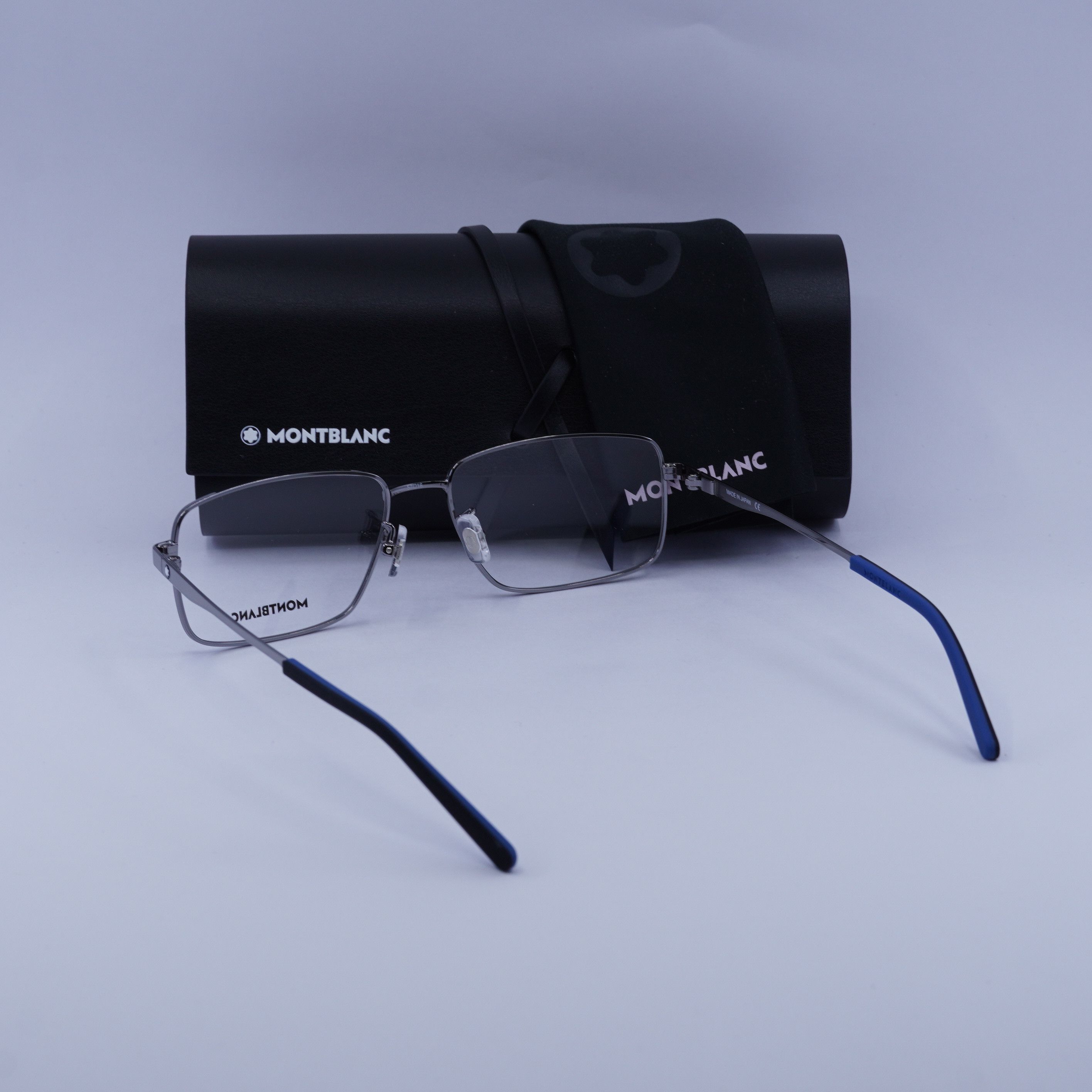 Montblanc Montblanc MB0108O 002 Eyeglasses Ruthenium 57mm Rectangle Size ONE SIZE - 9 Thumbnail