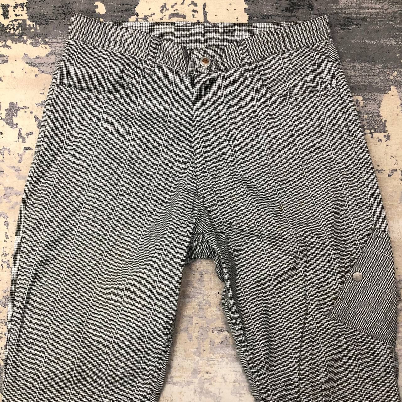 If Six Was Nine P820 ROUGH LAUGH LAF HOUNDSTOOTH CARGO ZIPPER PANTS Size US 32 / EU 48 - 3 Thumbnail