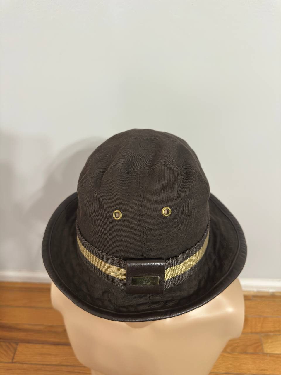 Gucci Vintage Gucci Stripe Bucket Hat with Leather Trim Size ONE SIZE - 3 Thumbnail