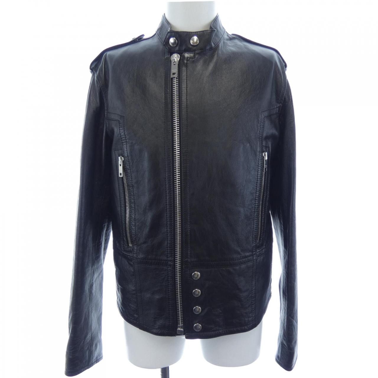 Celine Celine CELINE Lambskin Riders Jacket Leather Outerwear 2EH95619V DUTY FREE for USA Size ONE SIZE - 1 Thumbnail