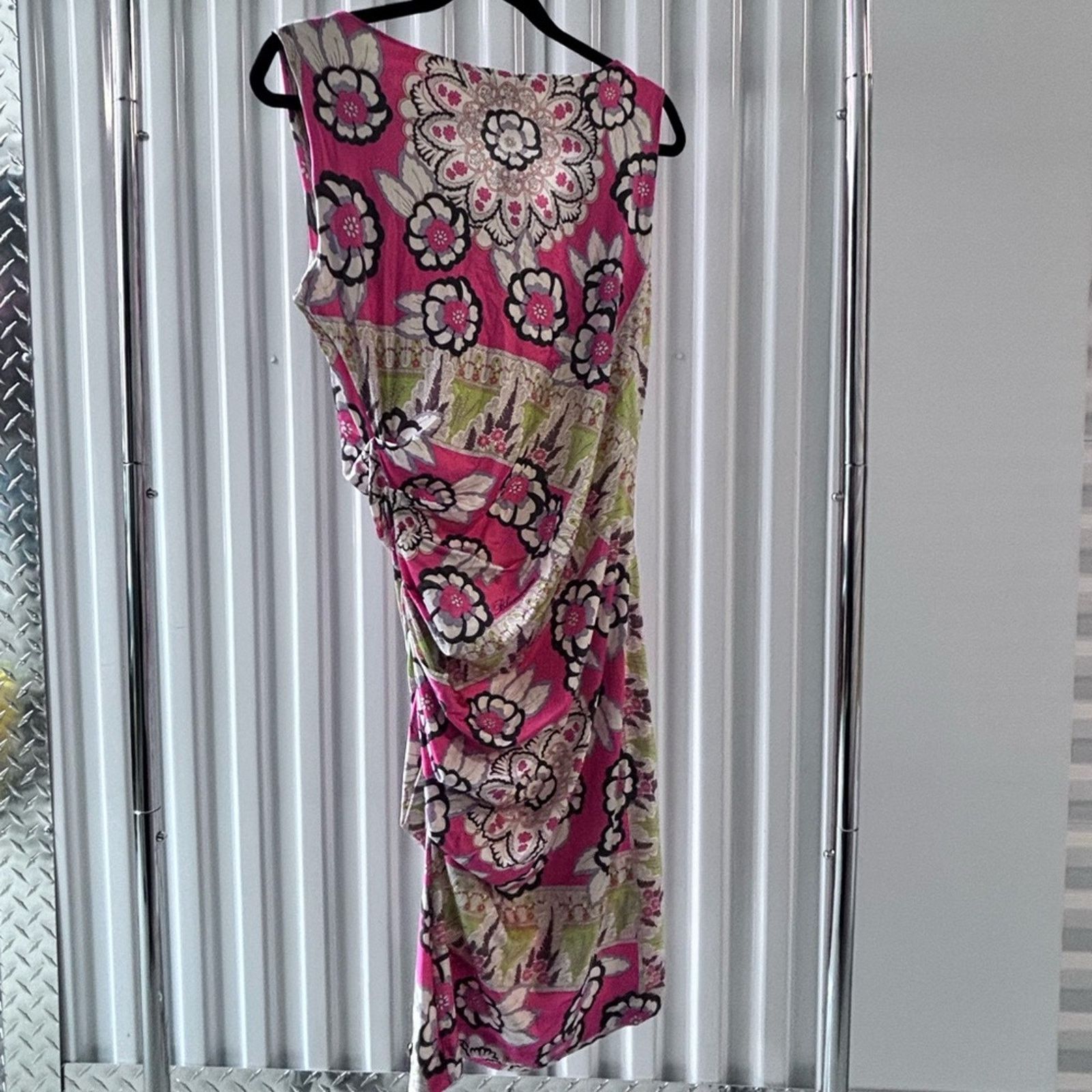 Blumarine NWT Blumarine Pink and Green Floral Dress Women's Size L Size L / US 10 / IT 46 - 6 Thumbnail