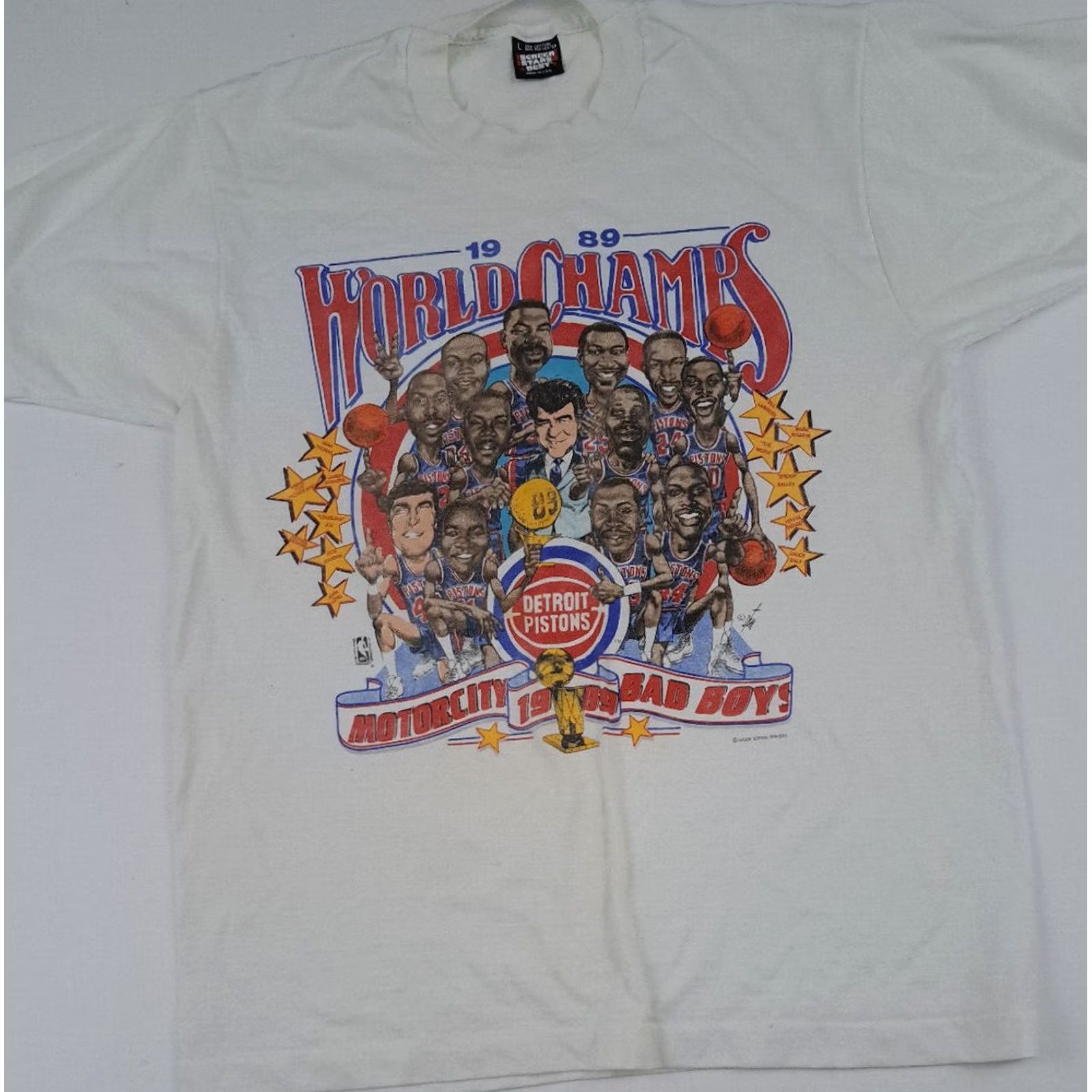 Vintage Vintage Detroit Pistons 1989 Champs Shirt Single Stitch USA LG Cartoon Print Size US L / EU 52-54 / 3 - 2 Thumbnail
