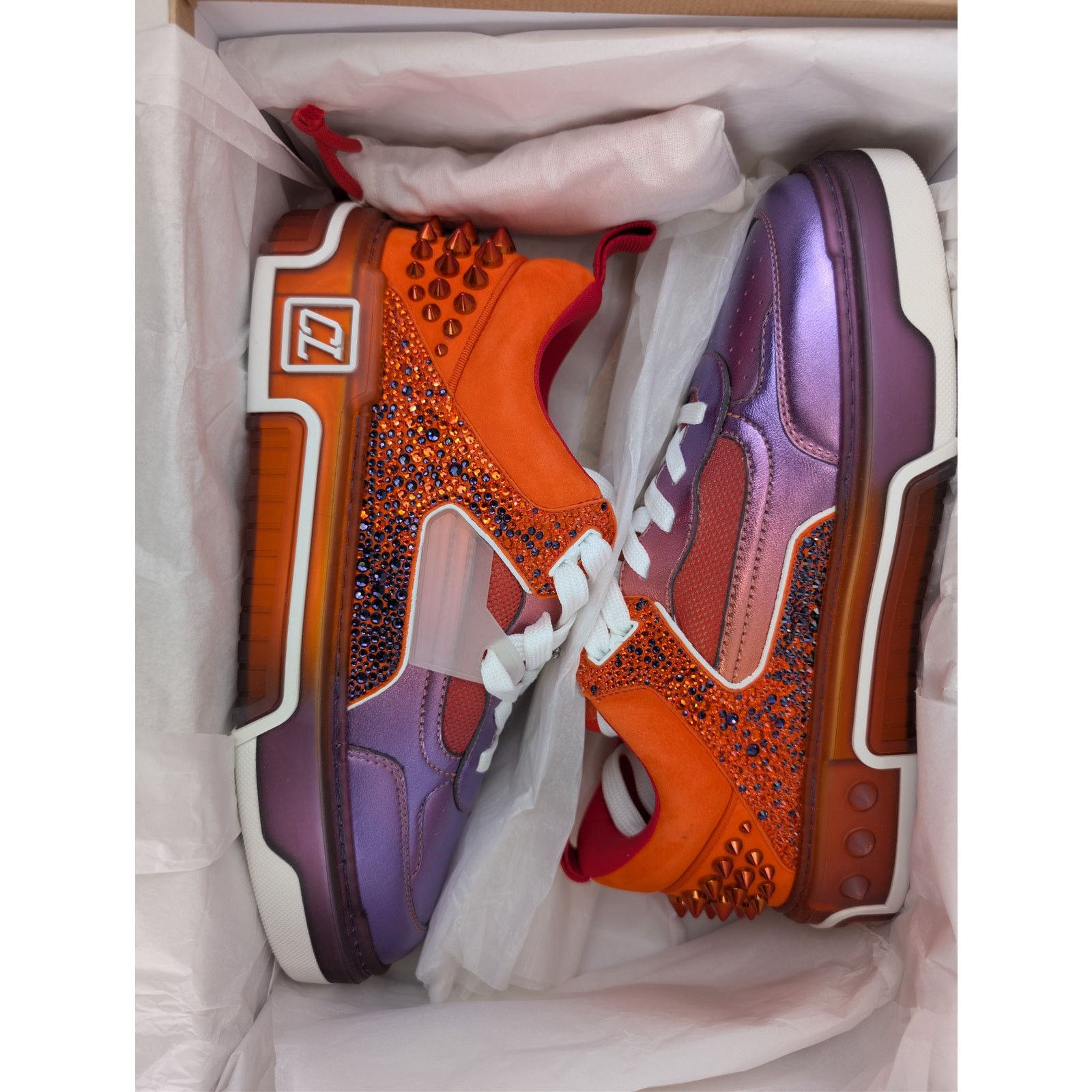 Christian Louboutin o1rshd1 Astroloubi Strass SB Flat Shoe Sneakers Multicolor Size US 9 / EU 42 - 22 Thumbnail