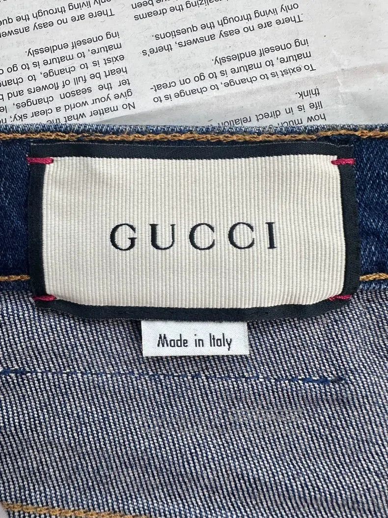 Gucci Gucci Embroidered cherry tiger pattern denim trousers Size 27" / US 4 / IT 40 - 8 Thumbnail