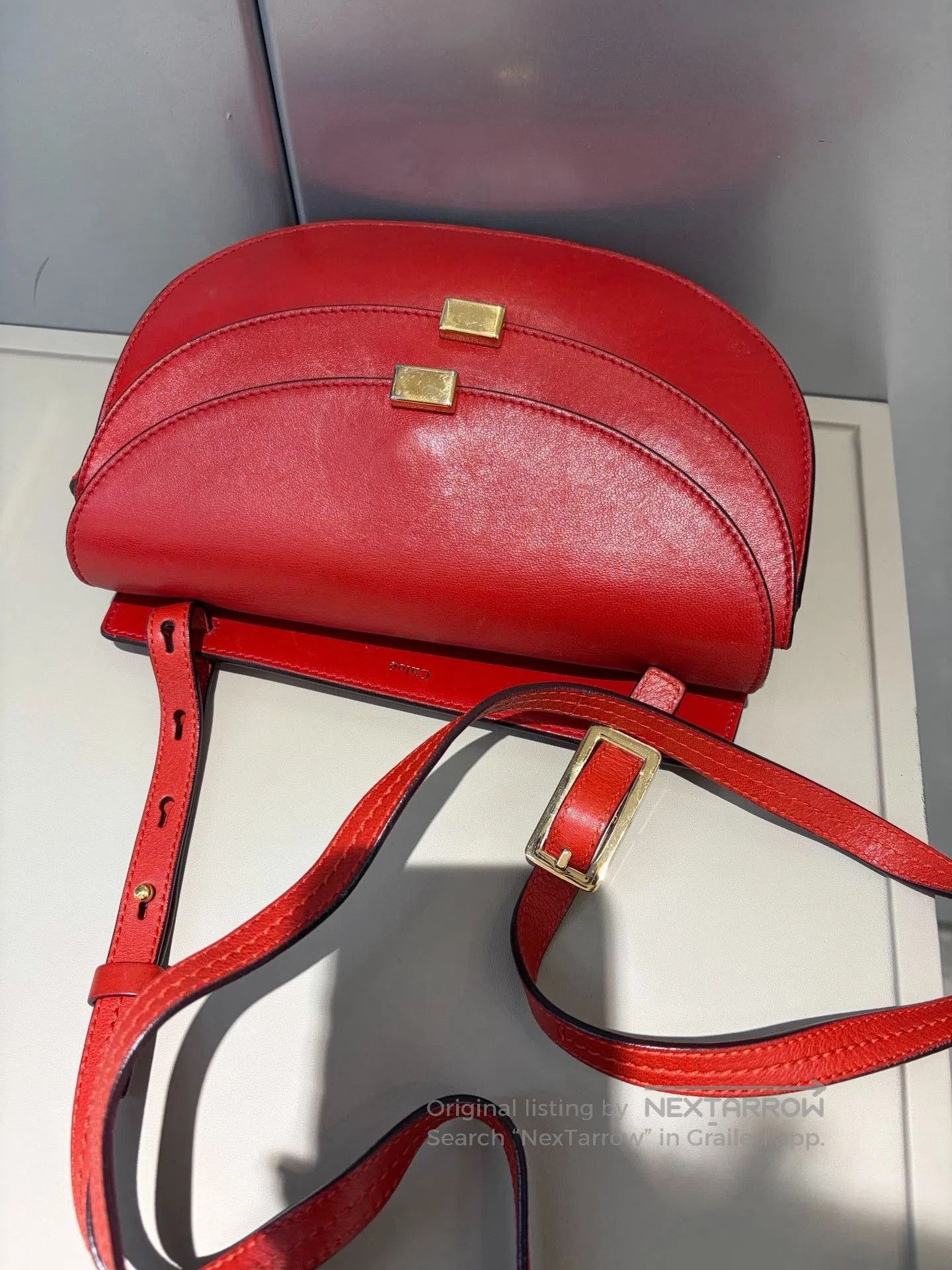 Chloe Chloe Red Leather Crescent Bag. Size ONE SIZE - 4 Thumbnail