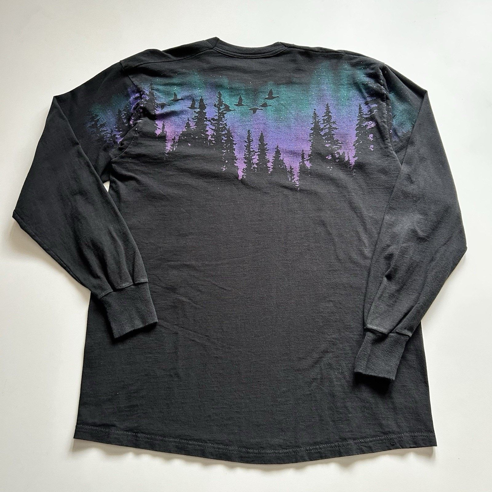 Fruit Of The Loom Vintage Wolf T Shirt Long Sleeve Size XL 90s Animal Art Rare Size US XL / EU 56 / 4 - 3 Thumbnail