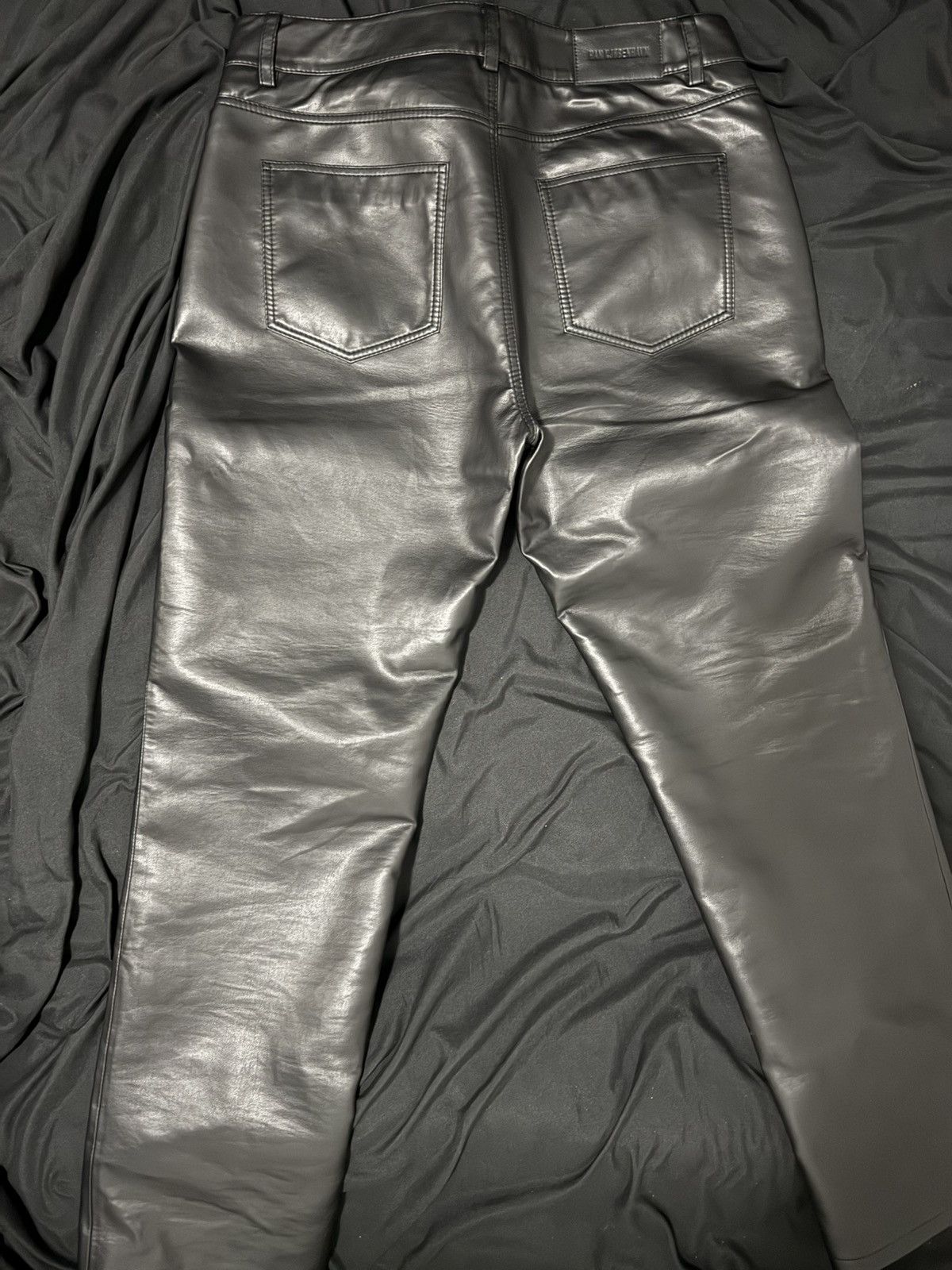 Han Kjobenhavn Black Tapered Zip Faux-Leather Pants Size US 34 / EU 50 - 2 Thumbnail
