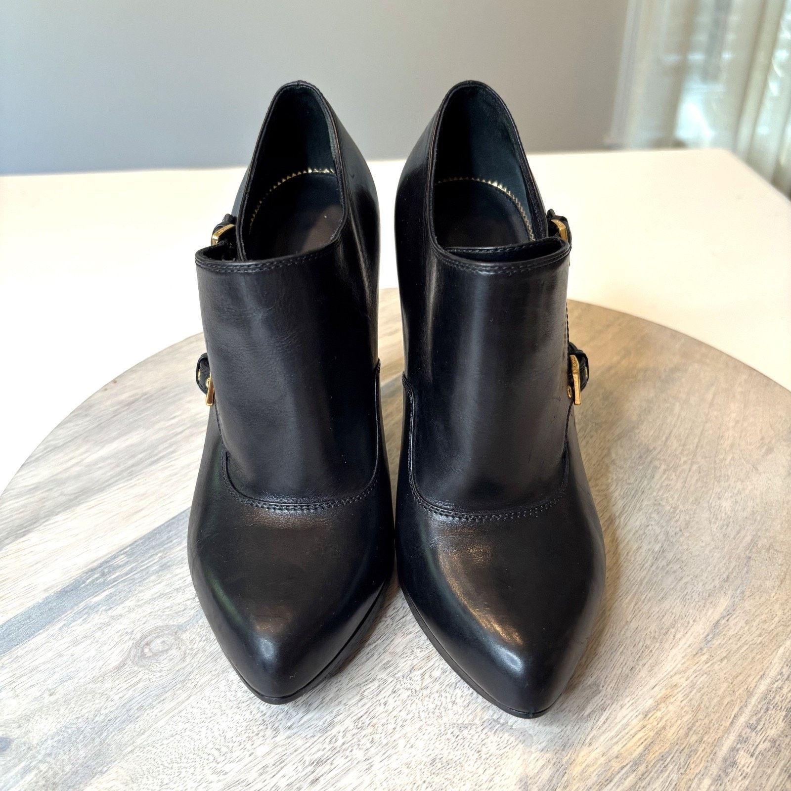Tom Ford Tom Ford Black Leather High Heel Booties EU Sz 37 US 6.5 Size US 6.5 / IT 36.5 - 4 Thumbnail