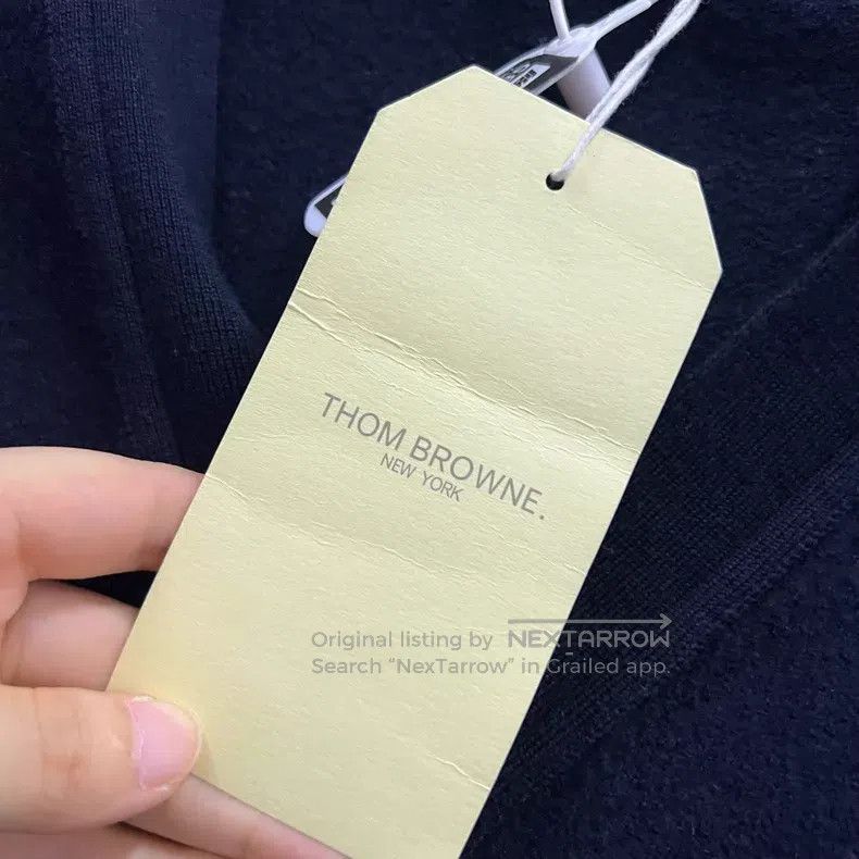 Thom Browne Thom Browne Navy Blue Striped Knit Cardigan Size US L / EU 52-54 / 3 - 3 Thumbnail