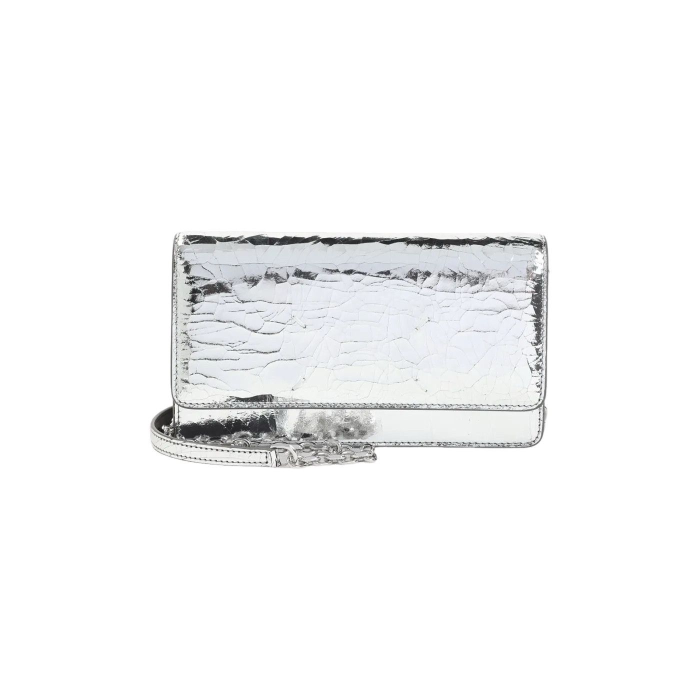 MAISON MARGIELA Silver Fold Over Shoulder Bag New & Authenti