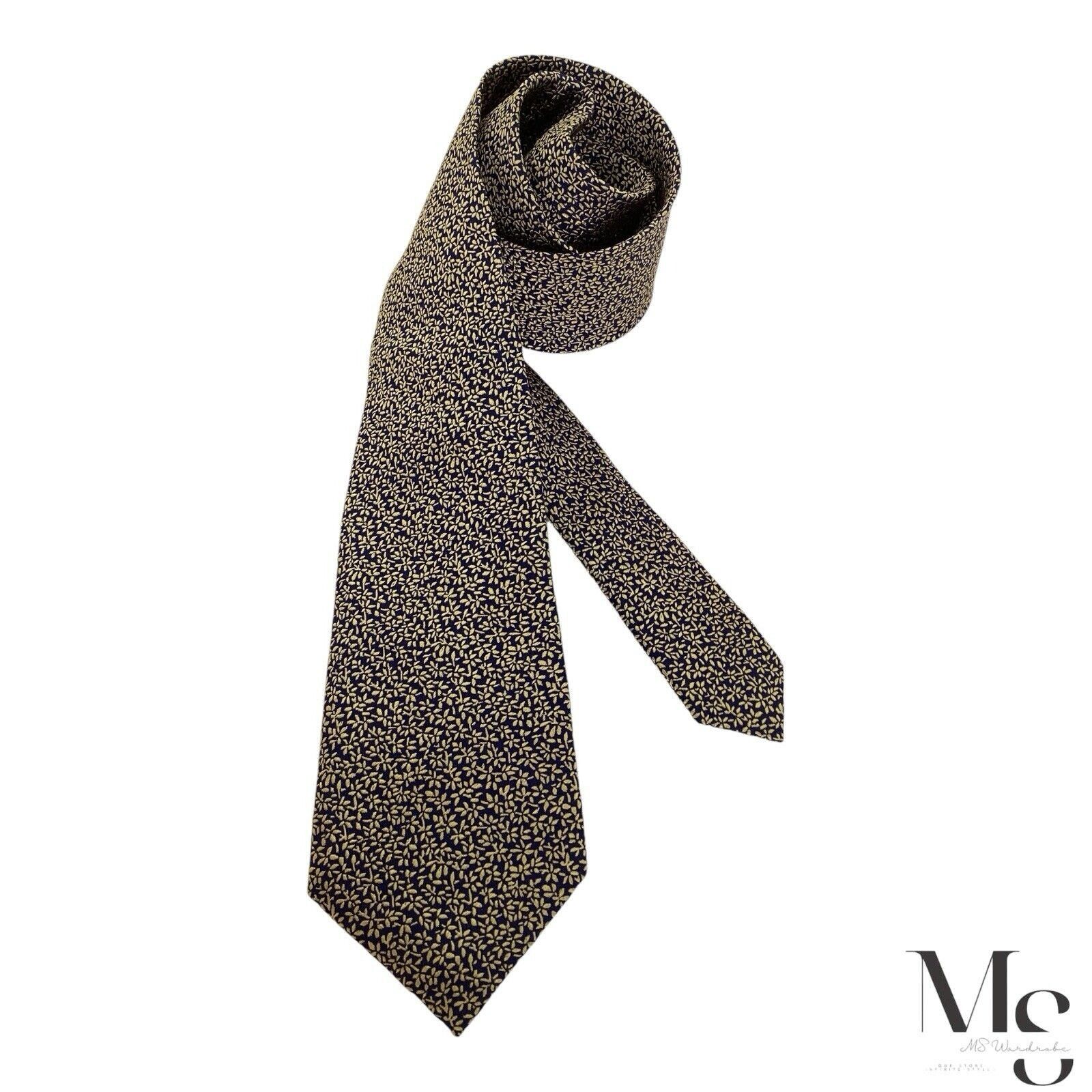 Charles Tyrwhitt CHARLES TYRWHITT Gold Floral Silk Tie W:3.25" EX COND Size ONE SIZE - 1 Thumbnail