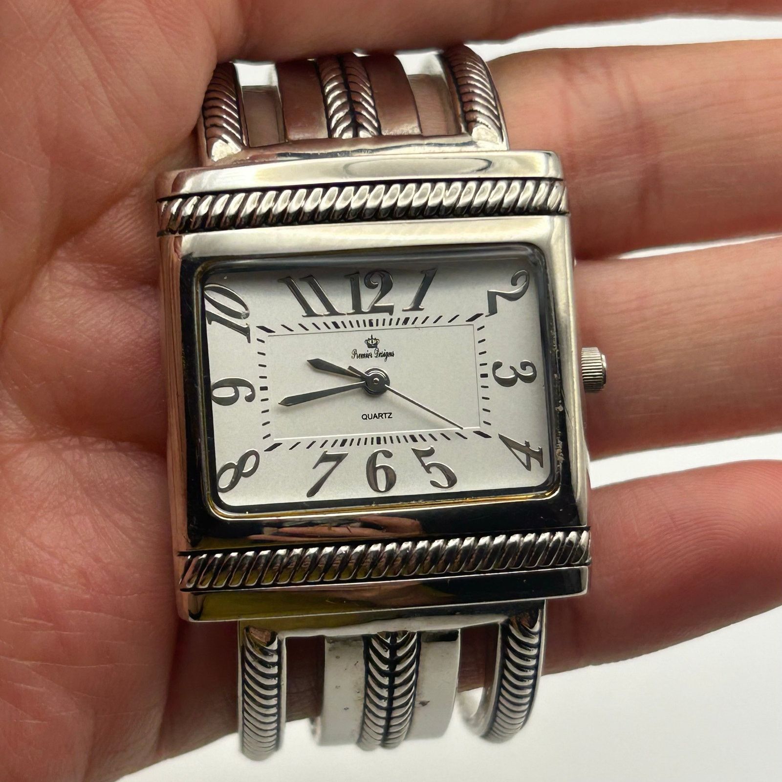 Other Premier Designs Silver Tone Square Dial Quartz Bangle Watch Size ONE SIZE - 7 Thumbnail