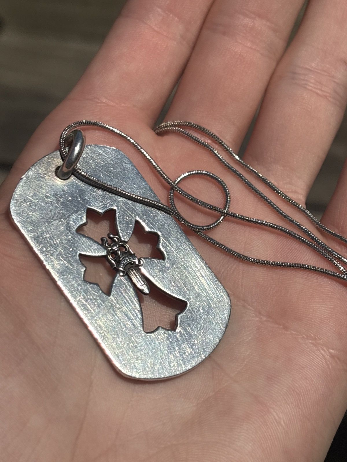 Chrome Hearts Chrome Hearts Cut Out Cross Dog Tag | Grailed