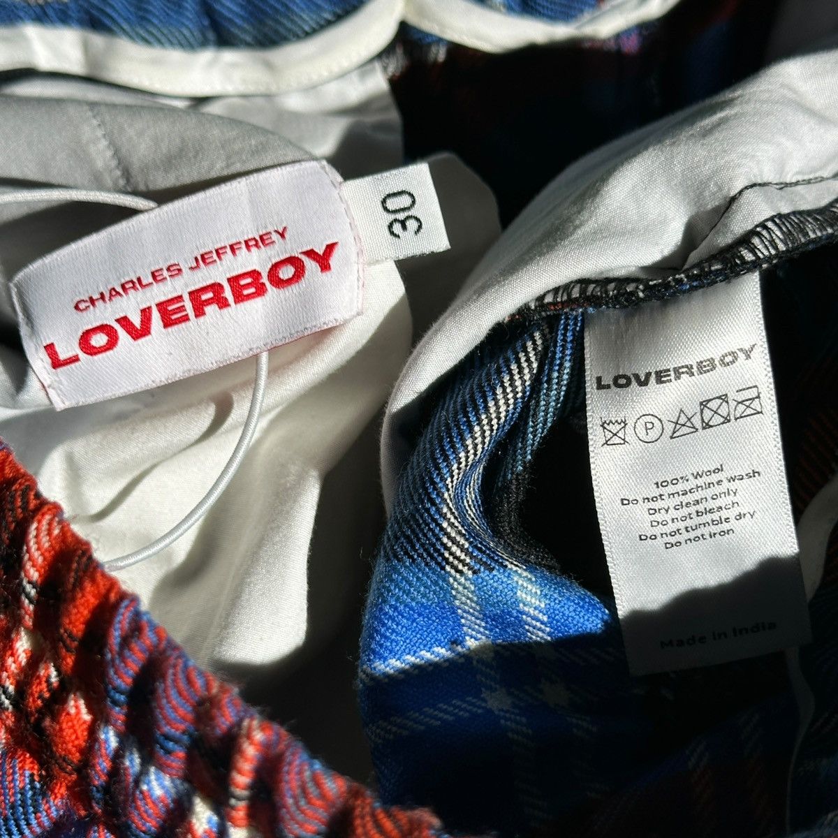 Charles Jeffrey LOVERBOY Runway Spiked tartan plaid adjustable shorts Size US 31 - 3 Thumbnail