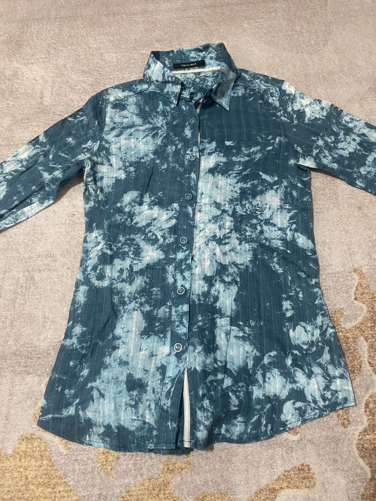 If Six Was Nine 2000s Tornado Mart Tie Dye Floral Button Size US XXS / EU 40 - 1 Thumbnail