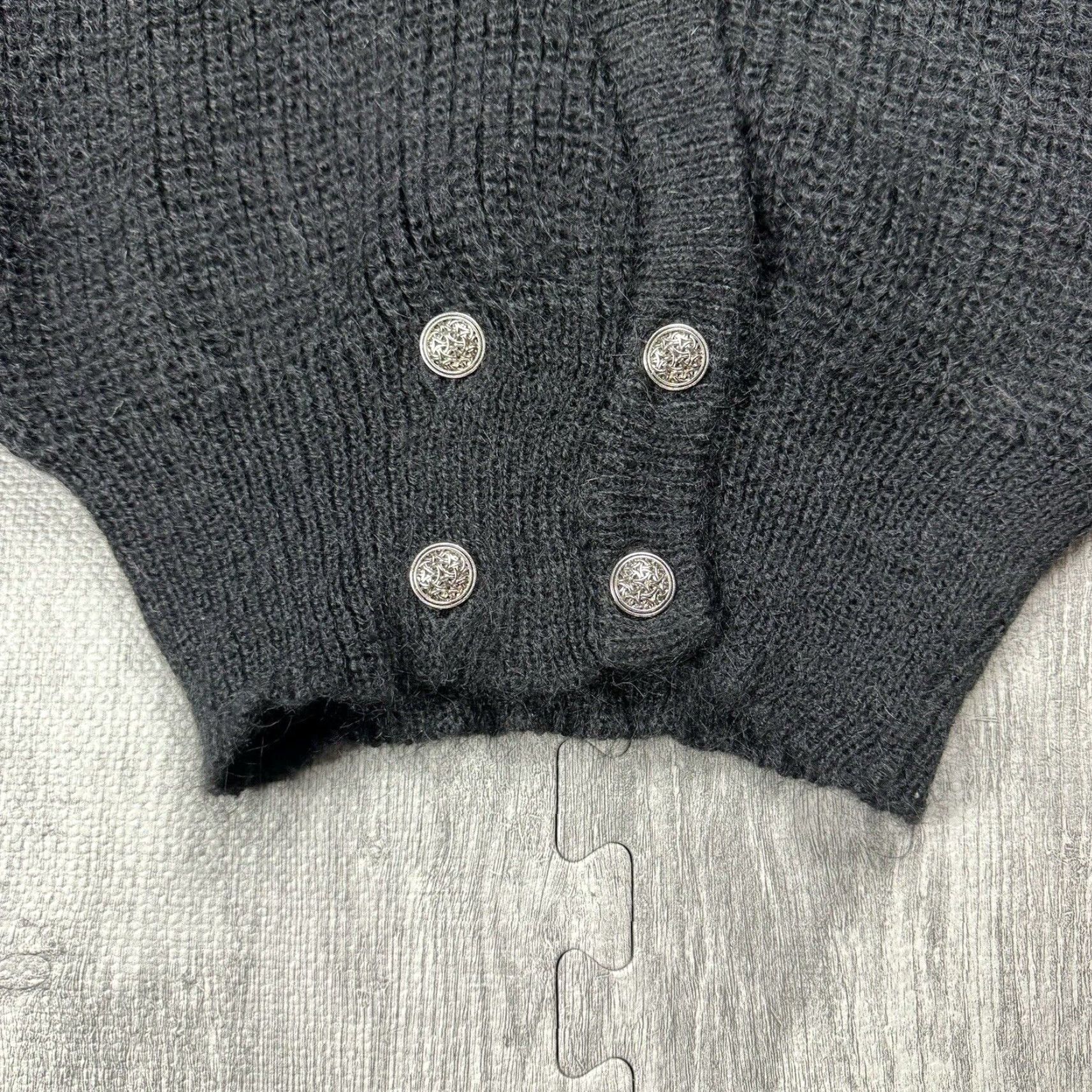 Vintage VINTAGE EDINBURGH SCOTLAND MOHAIR BLEND FUZZY SHAGGY CARDIGAN M 38/40 BLACK 80s 90s Unisex Size M / US 6-8 / IT 42-44 - 5 Thumbnail
