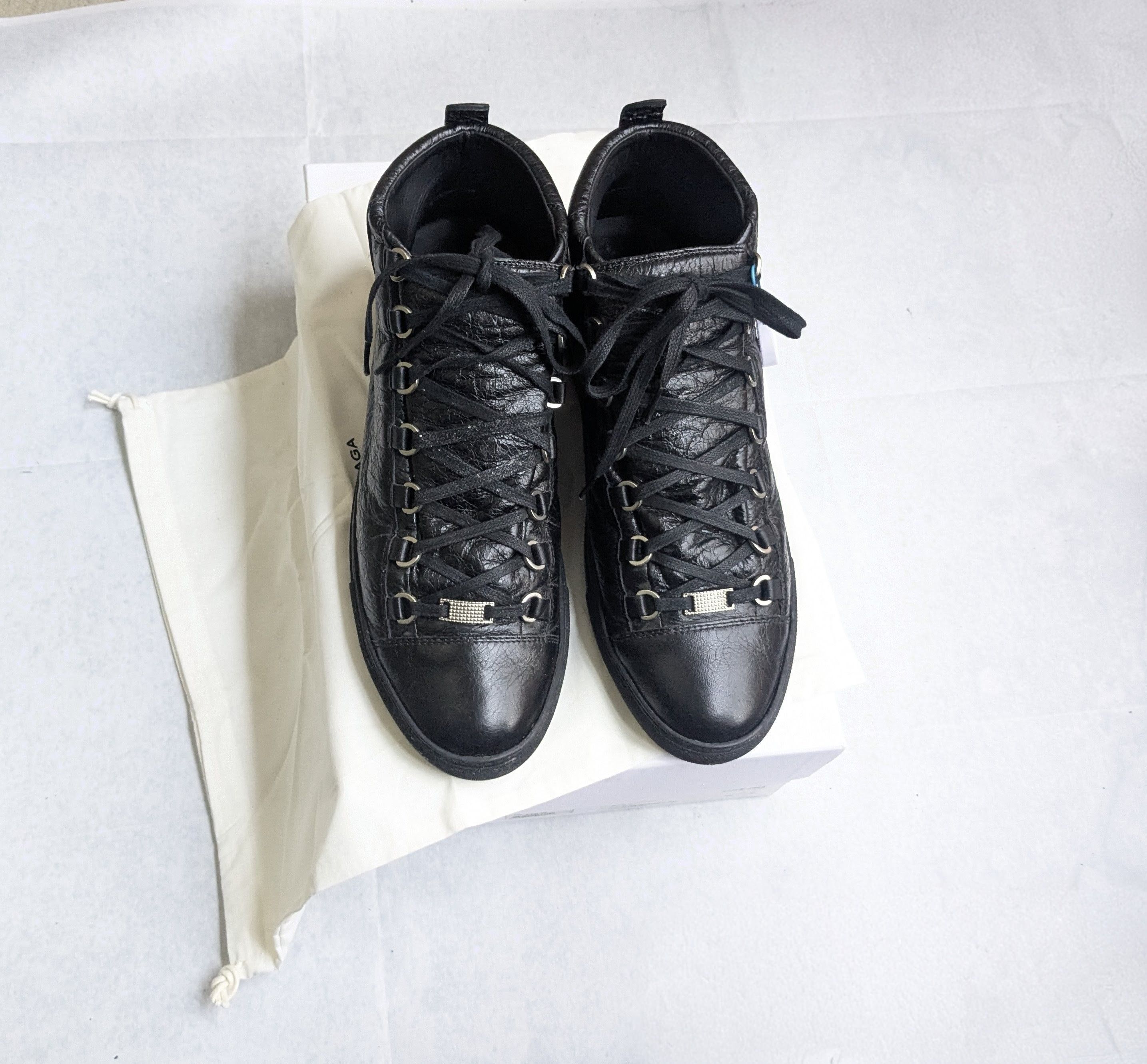 Balenciaga Balenciaga Arena Sneakers Black High Tops 11 Leather Size US 11 / EU 44 - 1 Thumbnail