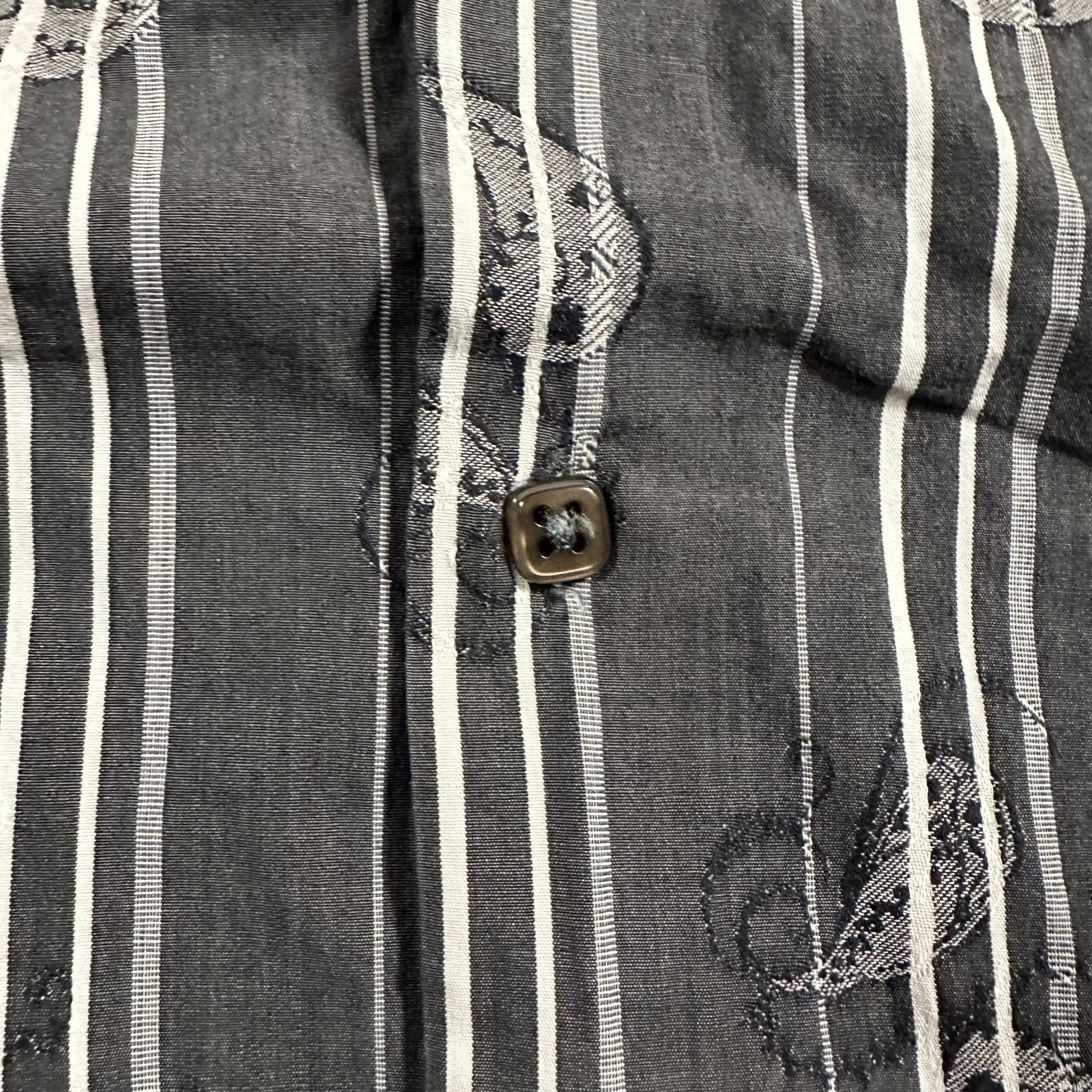 Unknown London International Laundry Mens Dress Shirt Black Striped Paisley Size US L / EU 52-54 / 3 - 4 Thumbnail