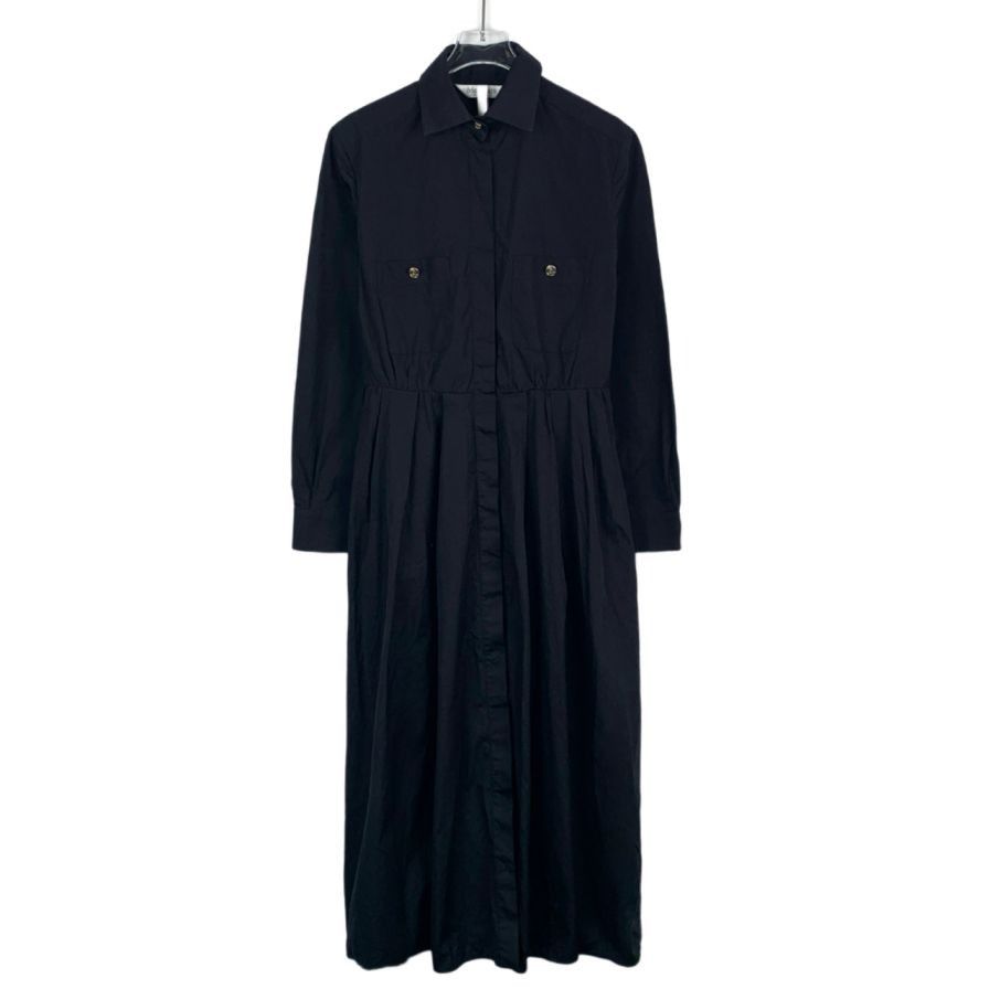 Max Mara Maxmara Black Cotton Long-Sleeve Collared Shirt Dress (Size Size XS / US 0-2 / IT 36-38 - 1 Thumbnail