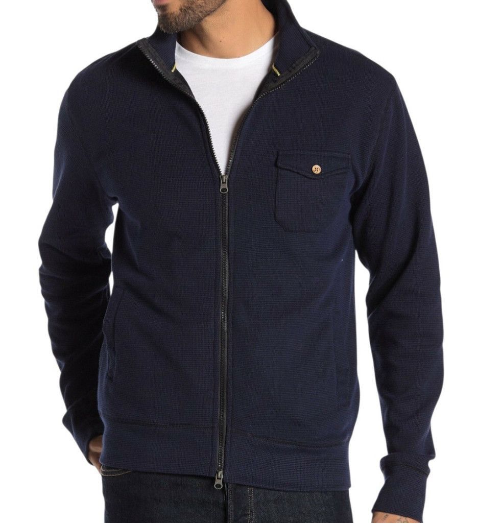 Vintage Vintage 1946 Men Navy Full-Zip Knit Washed & Beaten Cotton Size US M / EU 48-50 / 2 - 1 Thumbnail
