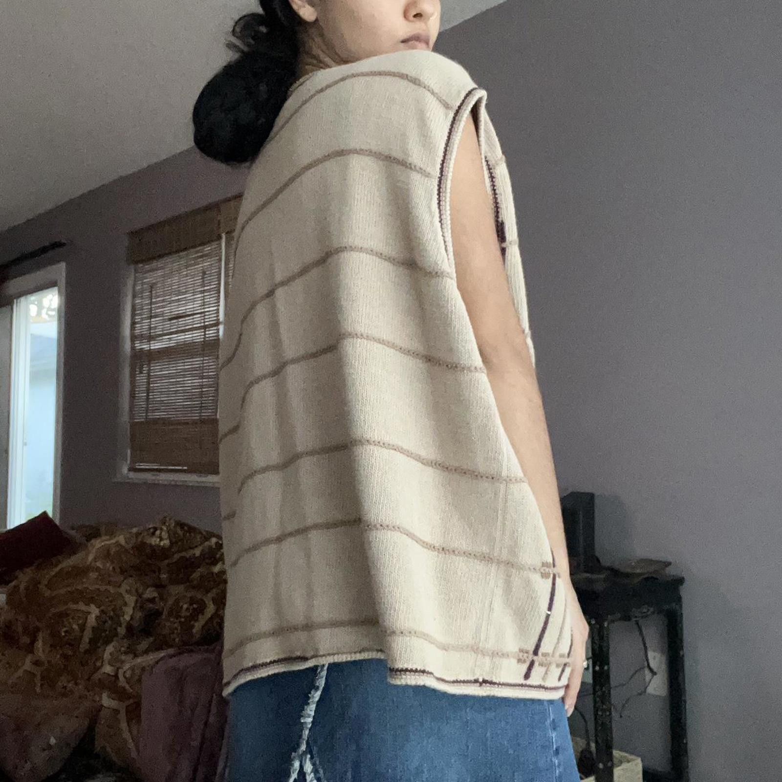 Other Cream and brown purples vintage knit vest knit Size XXL / US 16-18 / IT 52-54 - 4 Thumbnail