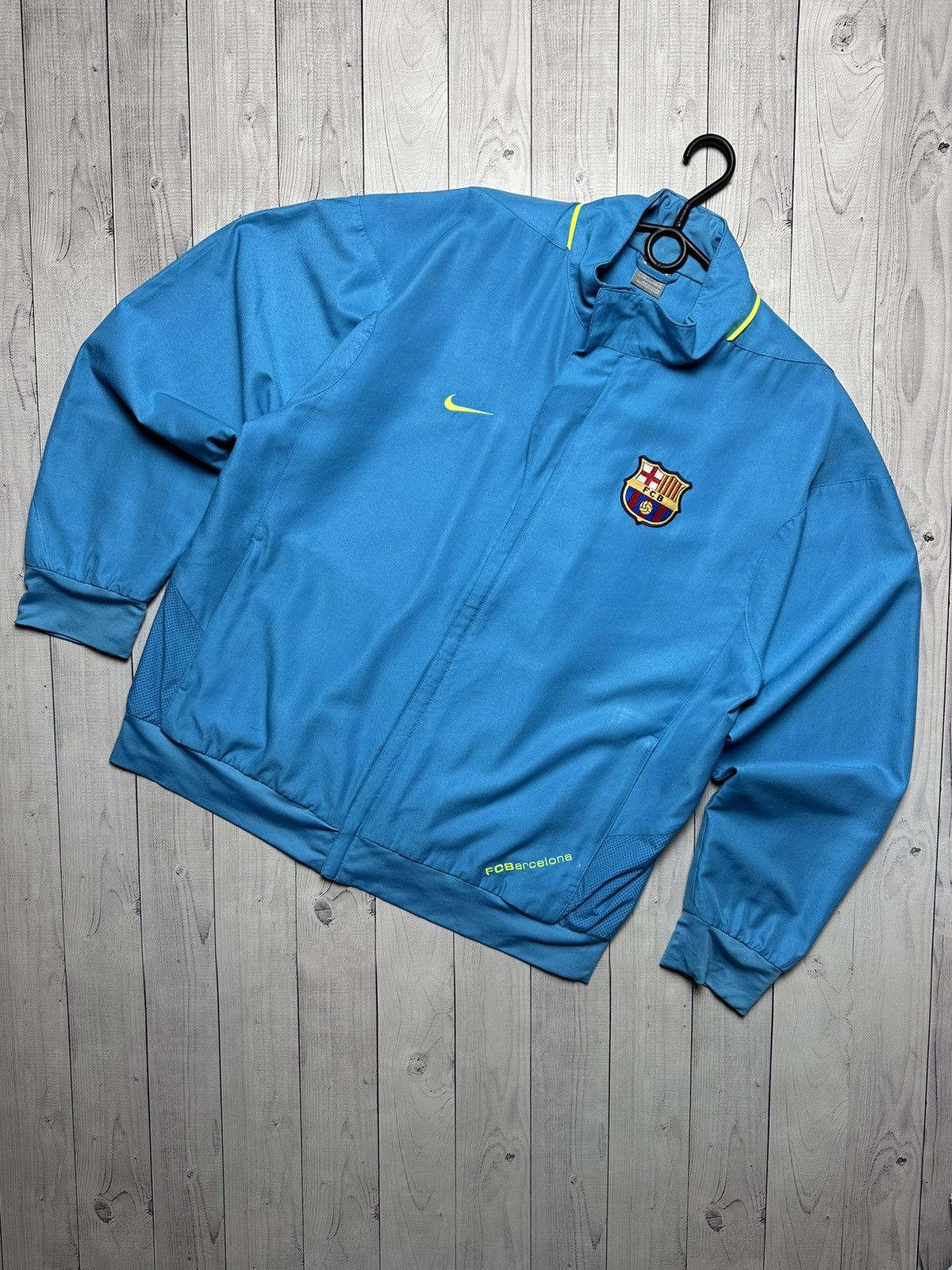 image of F C Barcelona x Nike Vintage Nike Barcelona Track Jacket Blue Size Xl, Men's