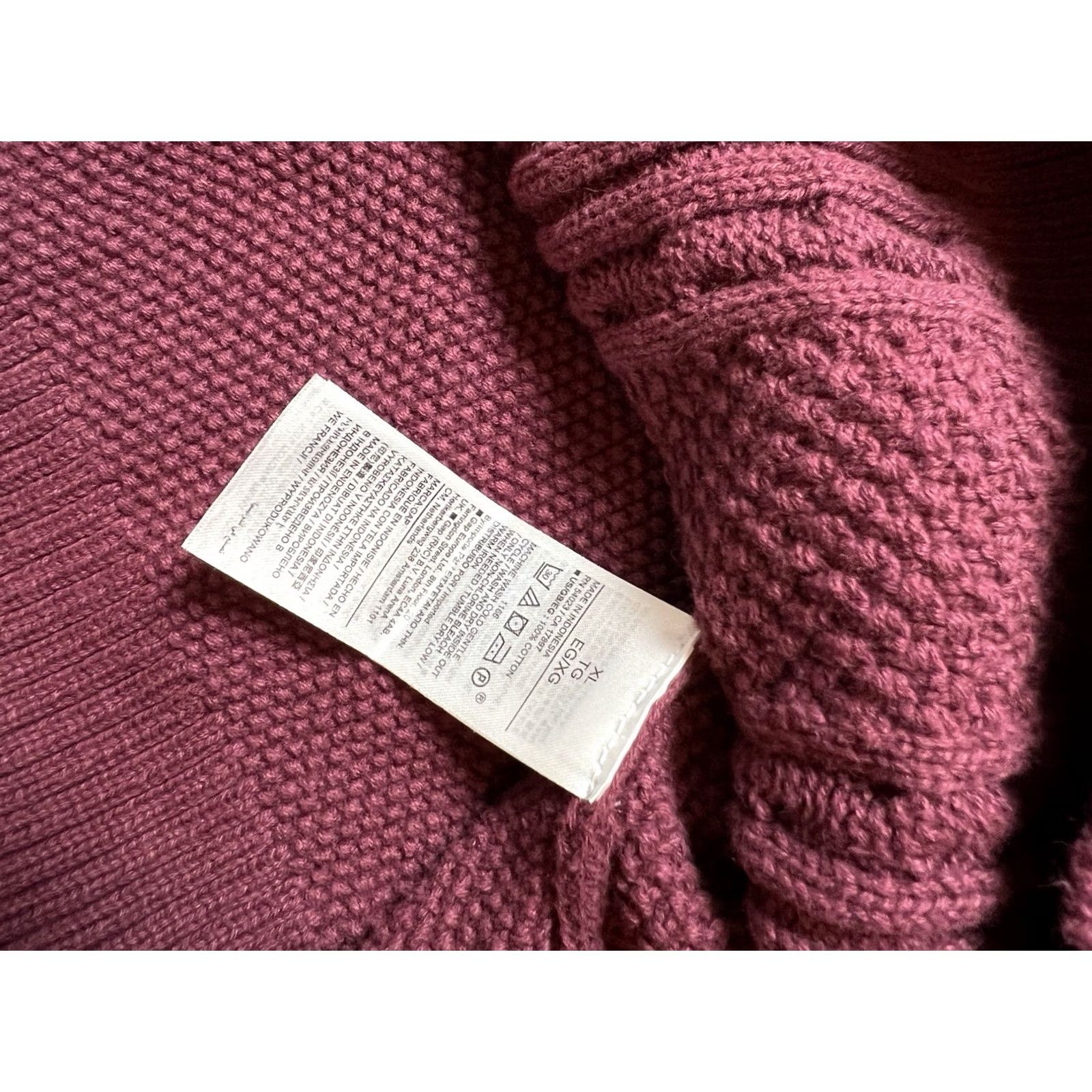 Gap Gap Womens Cable Knit Pullover Sweater Fisherman Size XL Light Plum Purple - Classic Size XL / US 12-14 / IT 48-50 - 5 Thumbnail