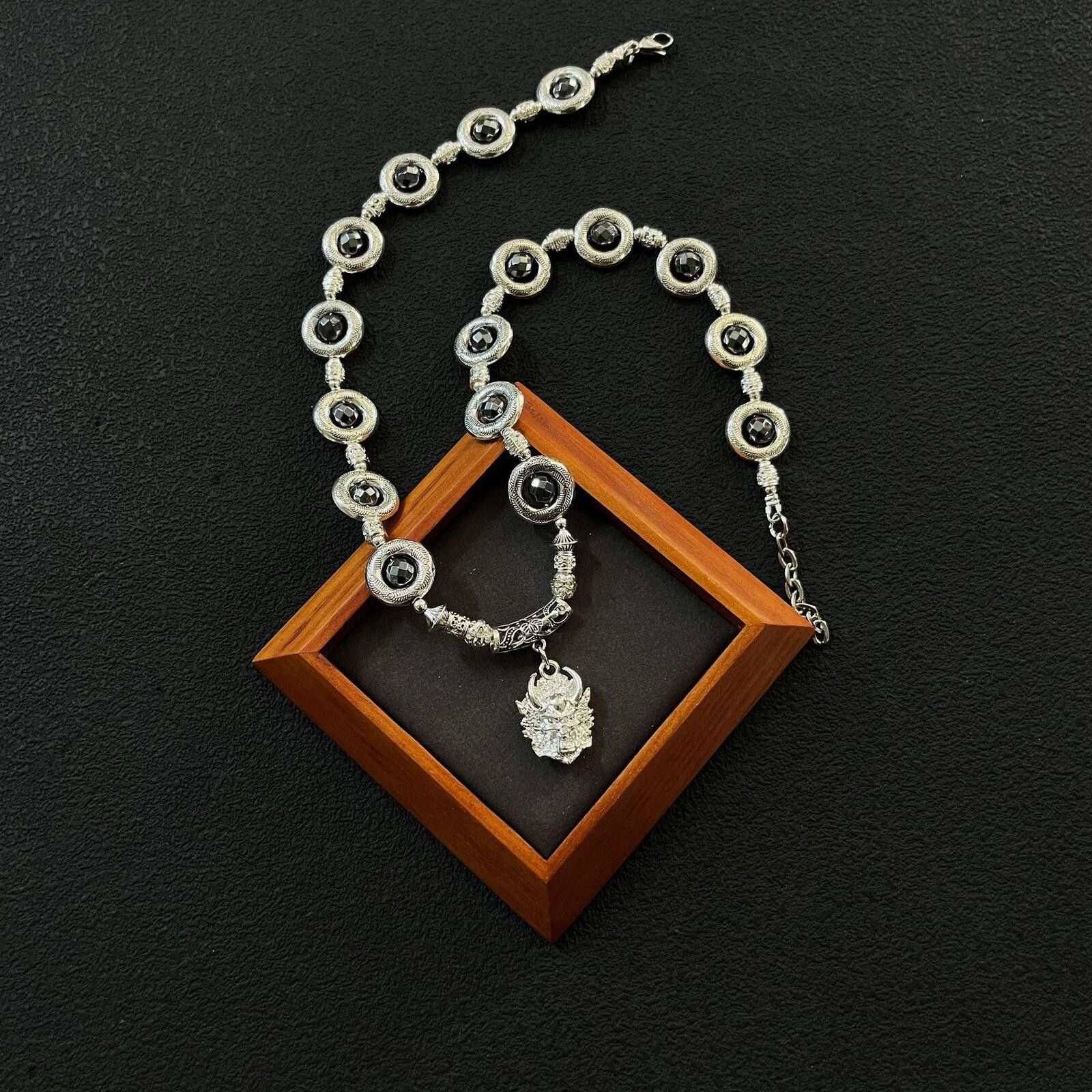 Jewelry Ancient Silver Eye Collarbone Chain | Dark Vintage Street Size ONE SIZE - 4 Thumbnail