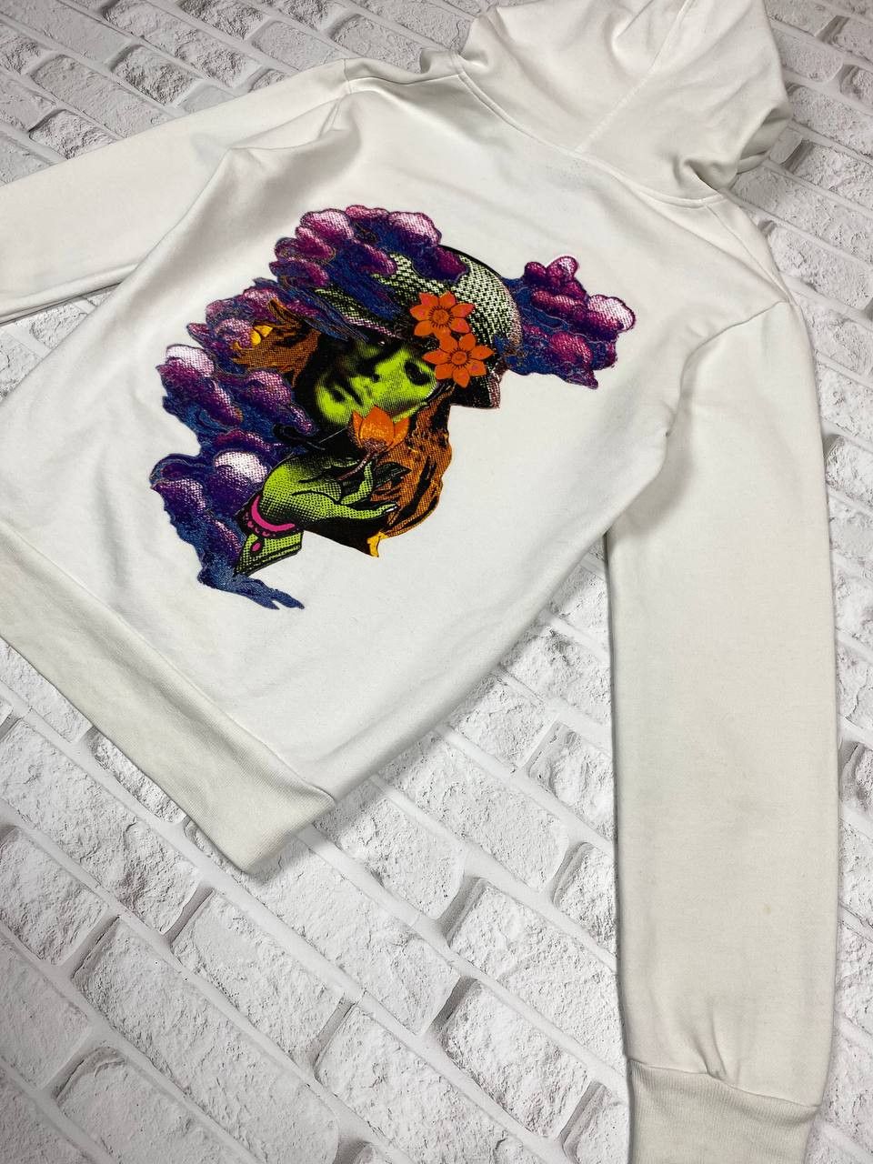 John Galliano Rare John Galliano White Graphic Print Hoodie Made in Italy Size US M / EU 48-50 / 2 - 4 Thumbnail