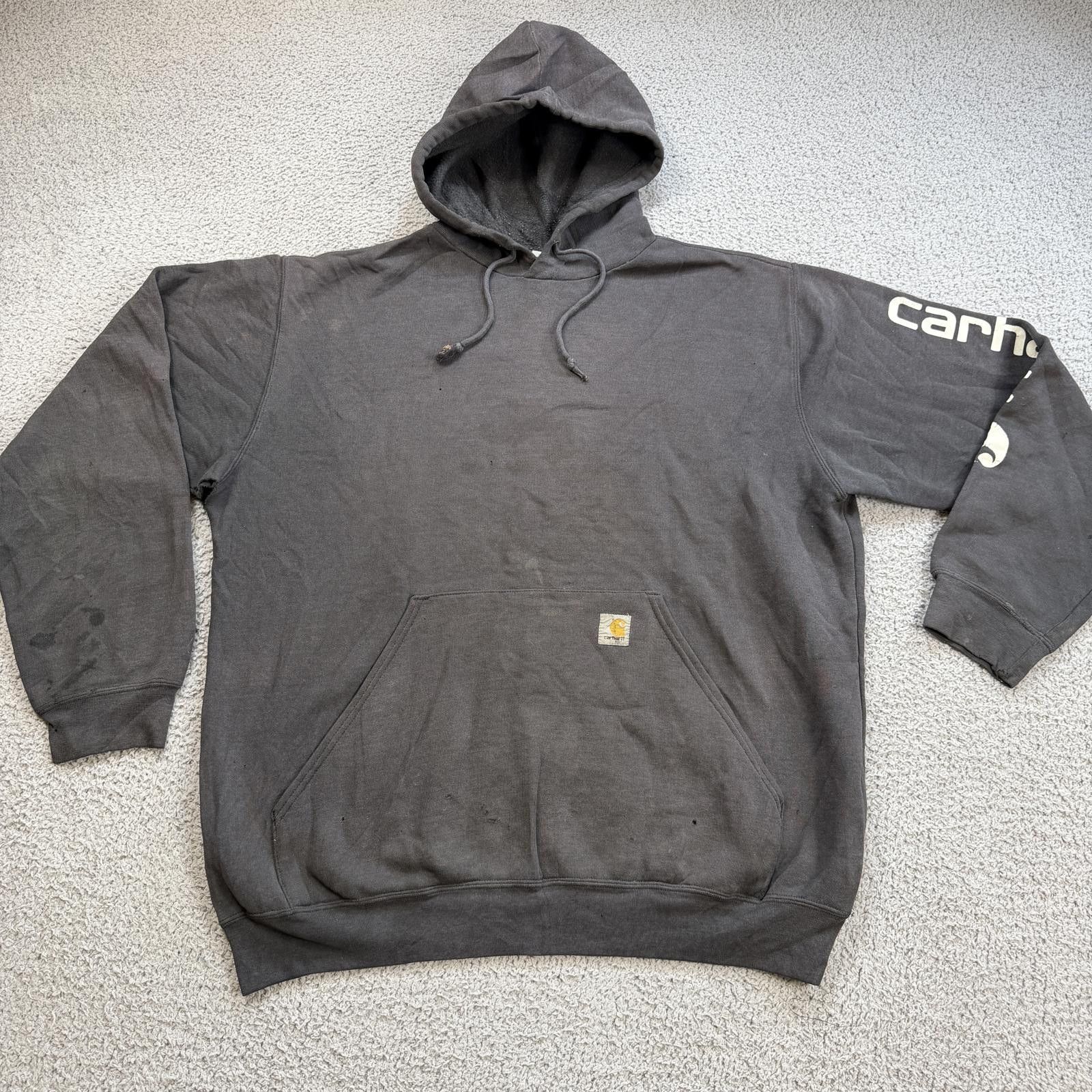 Carhartt Carhartt Hoodie Distressed Beater Faded Black Workwear L Size US L / EU 52-54 / 3 - 1 Thumbnail