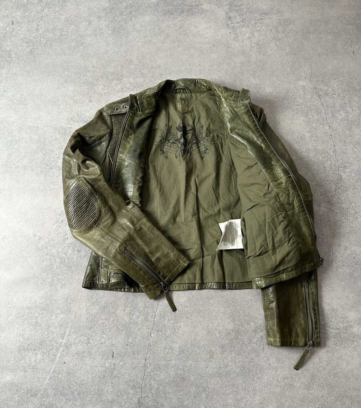 Gypsy Gypsy green washed women’s biker leather jacket Size M / US 6-8 / IT 42-44 - 3 Thumbnail